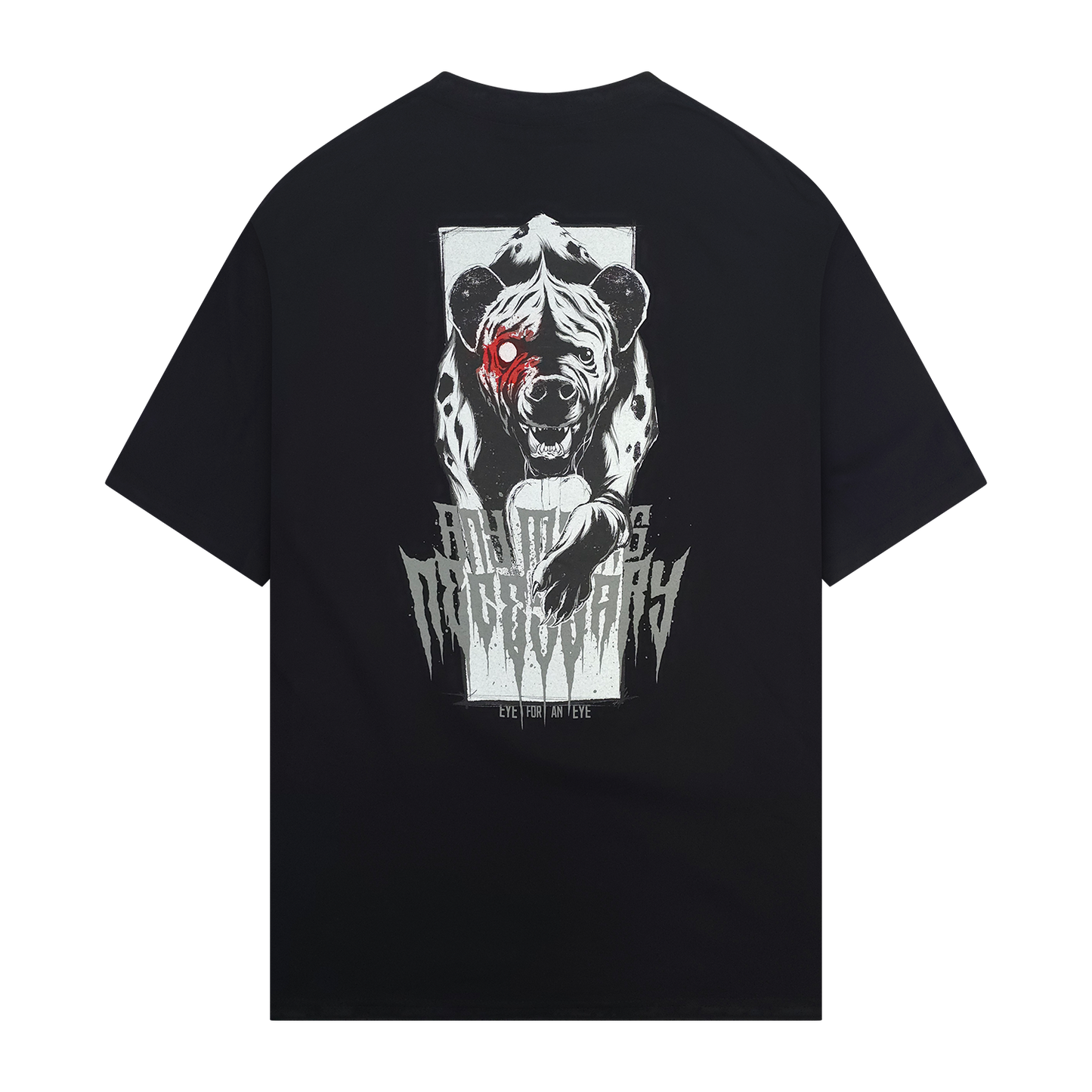 any means necessary shawn coss eye for an eye t shirt black back