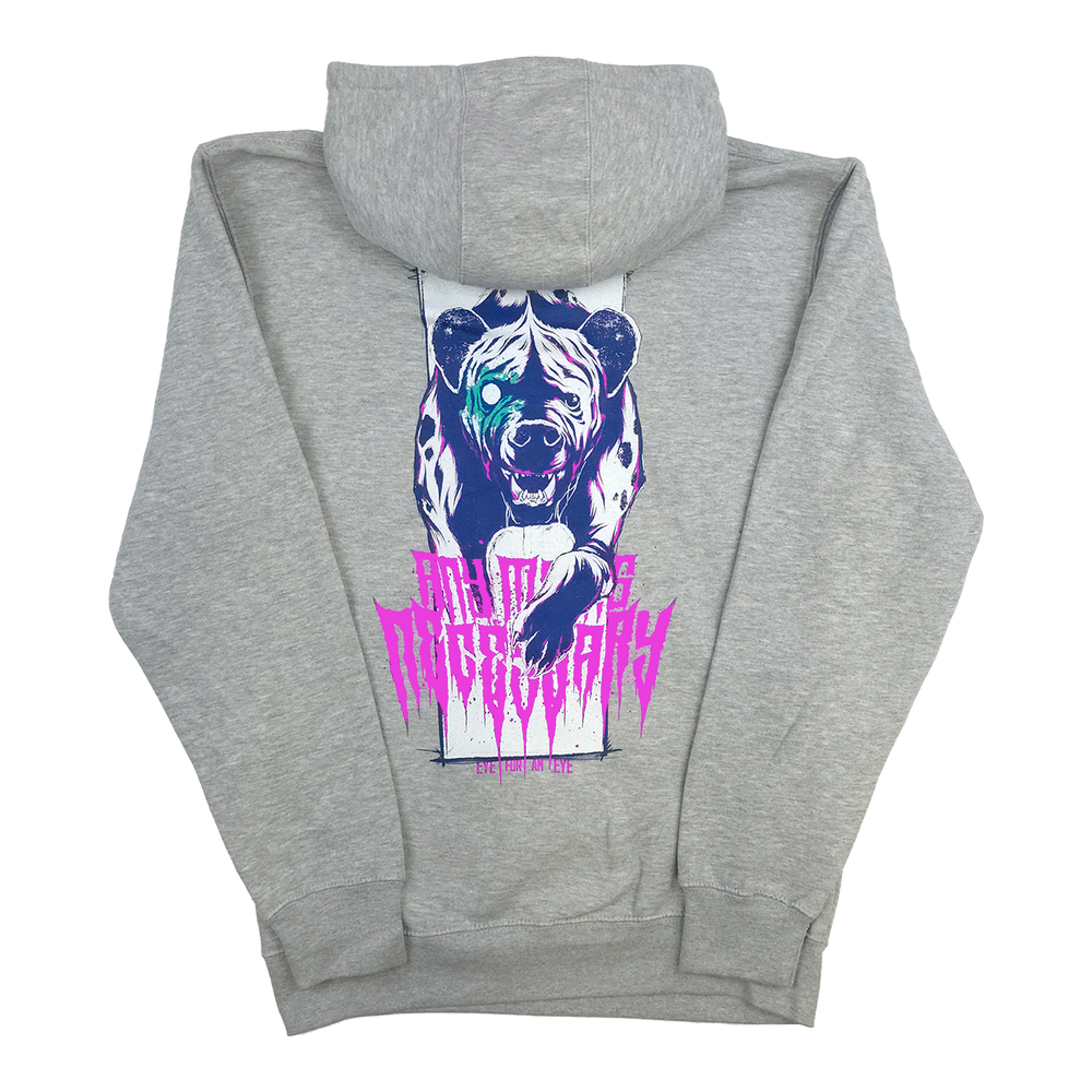 any means necessarany means necessary shawn coss eye for an eye pullover hoodie heather grey back