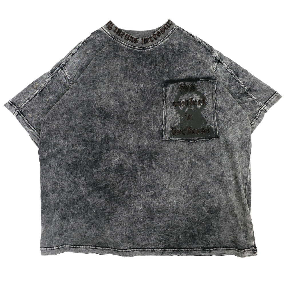 any means necessary shawn coss halo t shirt acid wash black front