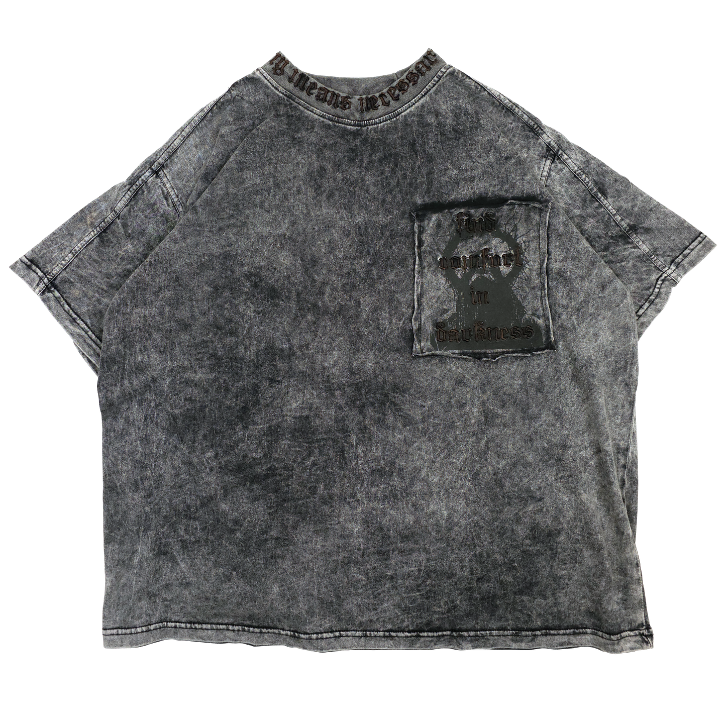 any means necessary shawn coss halo t shirt acid wash black front