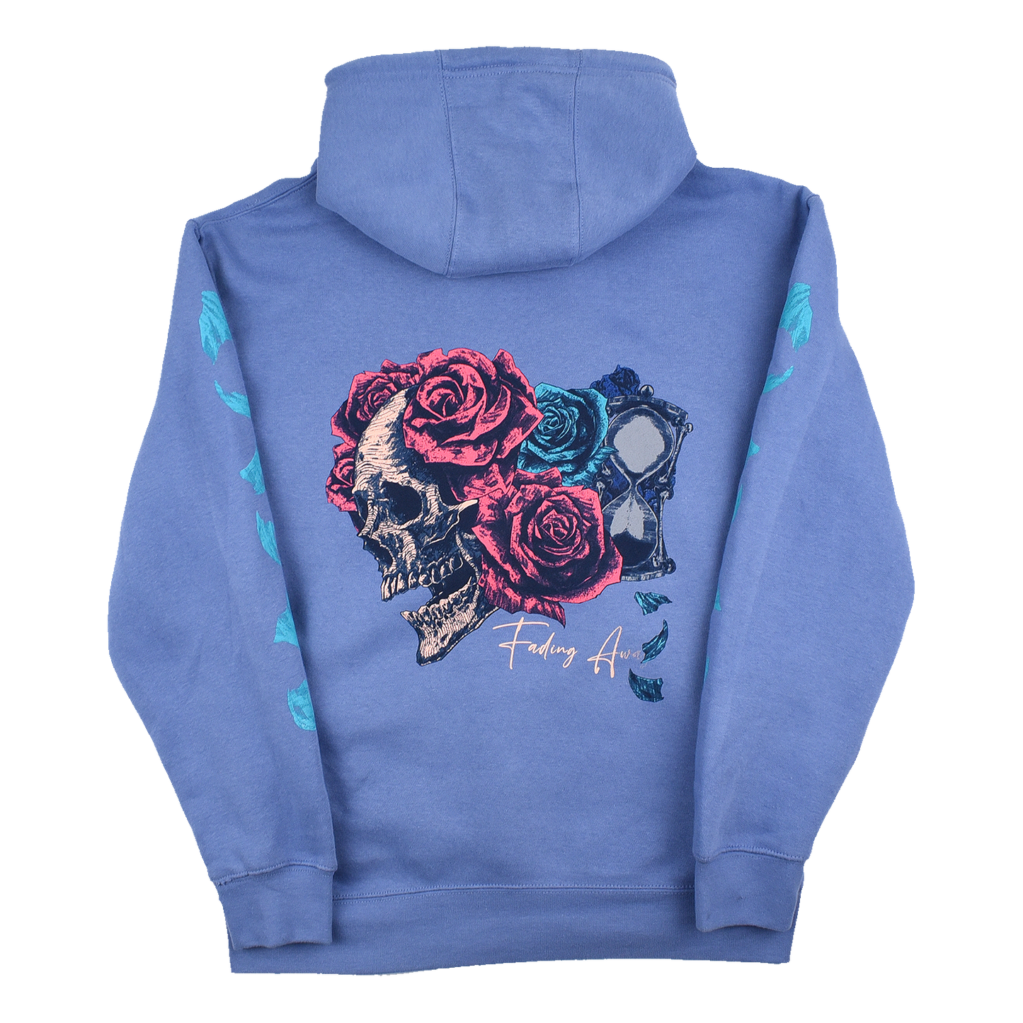 any means necessary shawn coss fading away pullover hoodie colony blue back