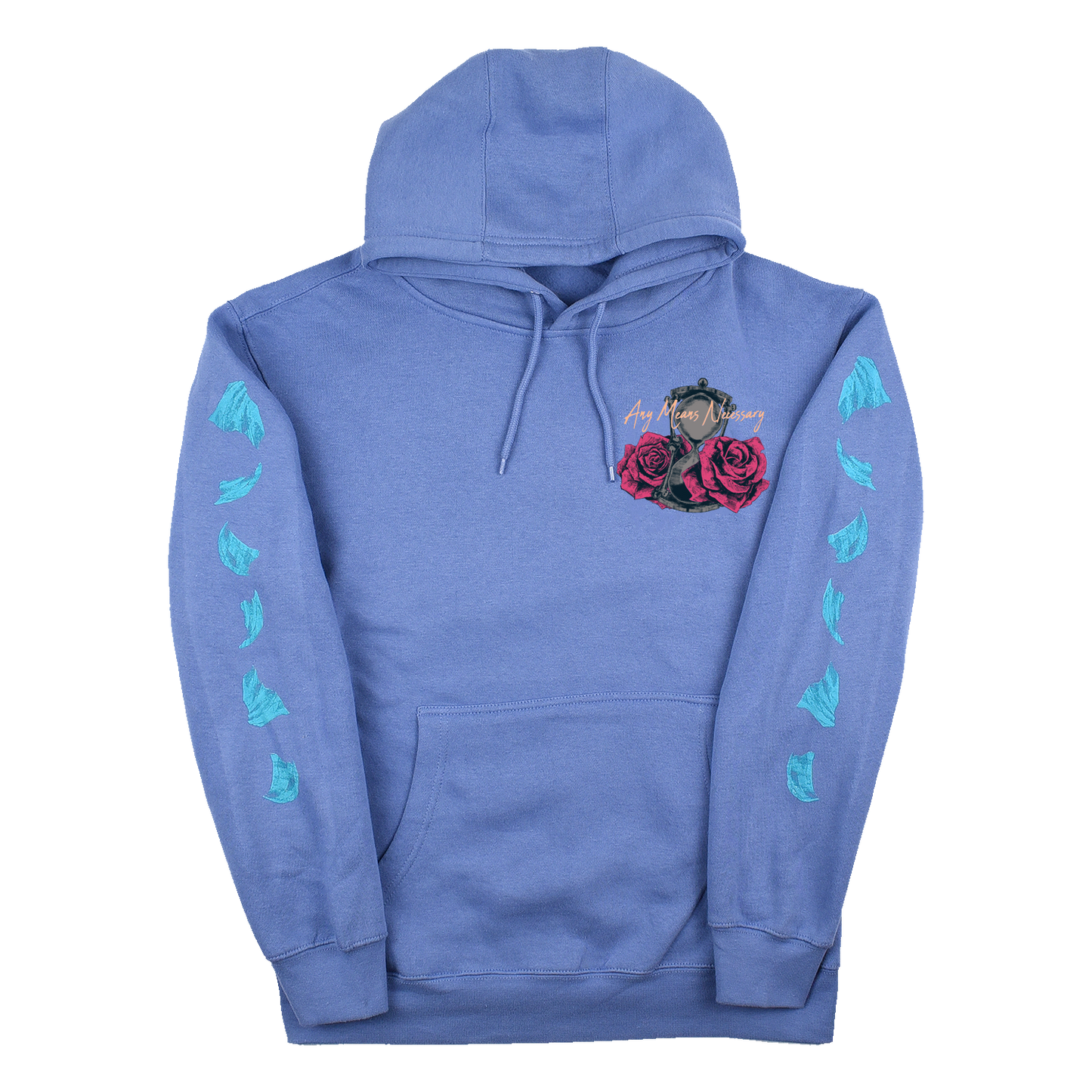 any means necessary shawn coss fading away pullover hoodie colony blue front