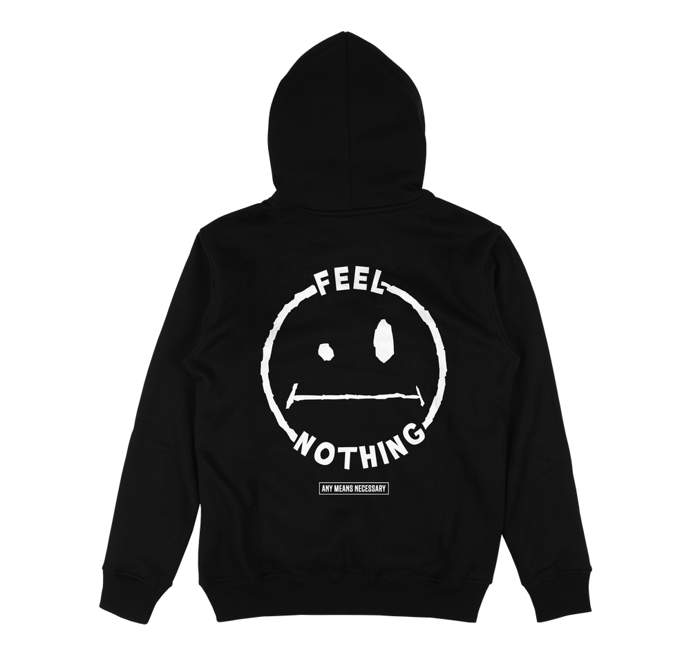any means necessary shawn coss feel nothing pullover hoodie black back