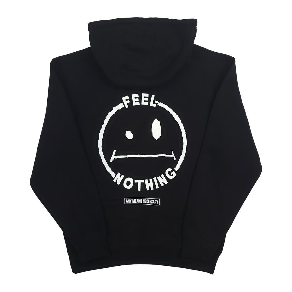 any means necessary shawn coss feel nothing pullover hoodie black back