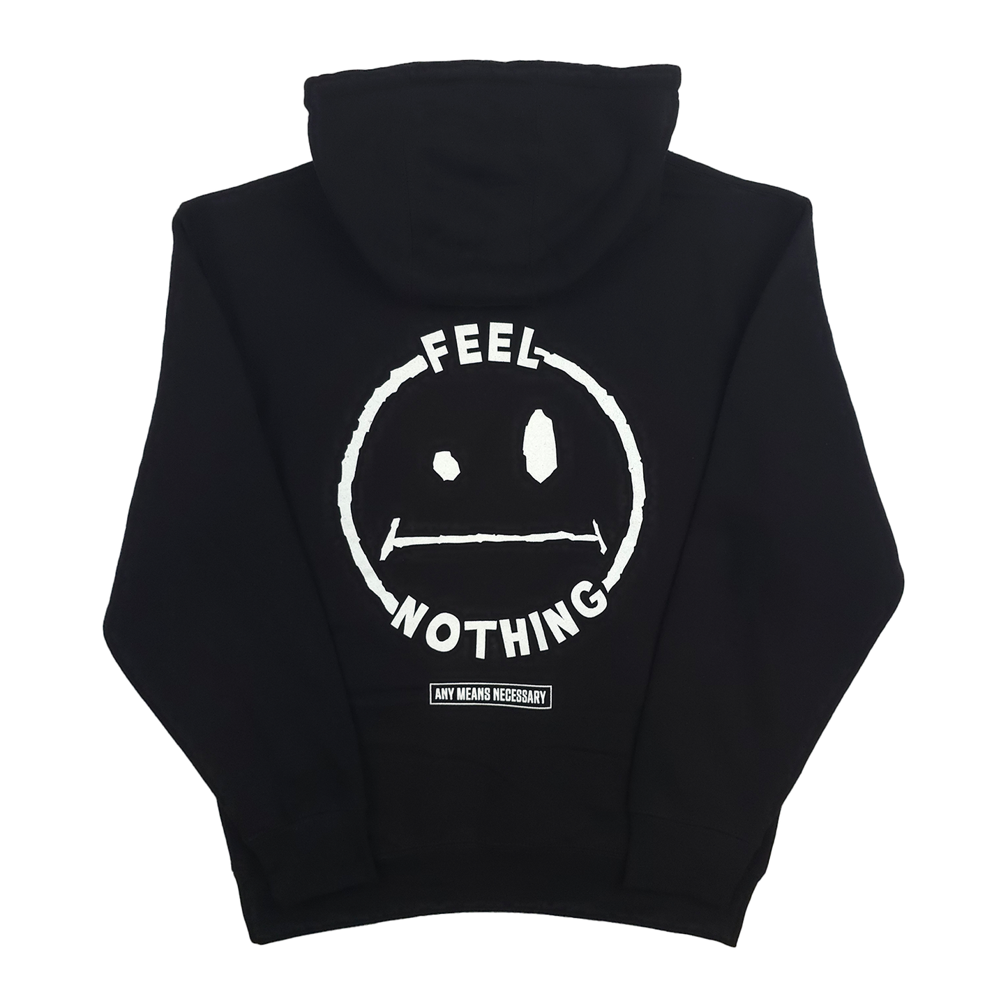 any means necessary shawn coss feel nothing pullover hoodie black back