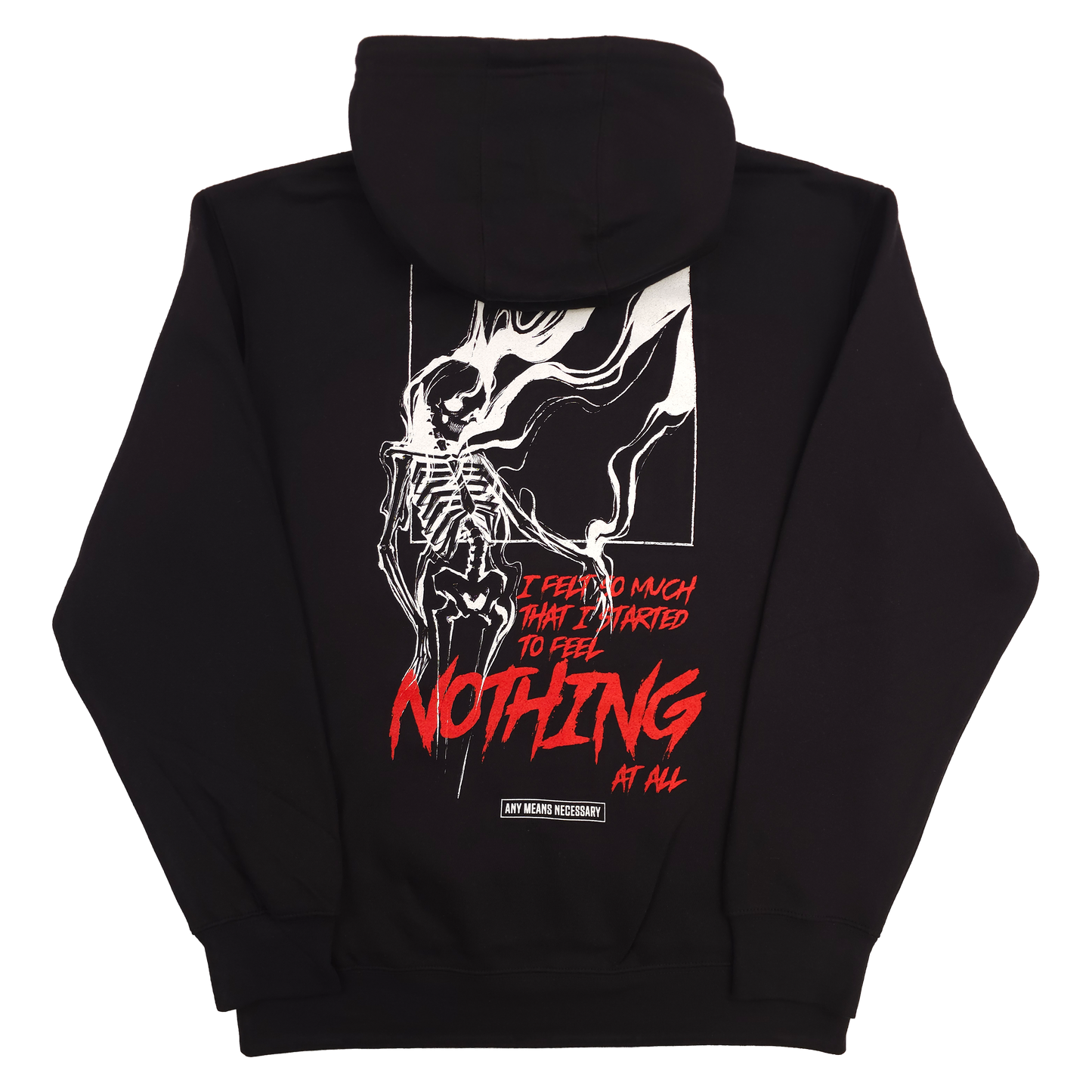 any means necessary shawn coss felt so much pullover hoodie black back