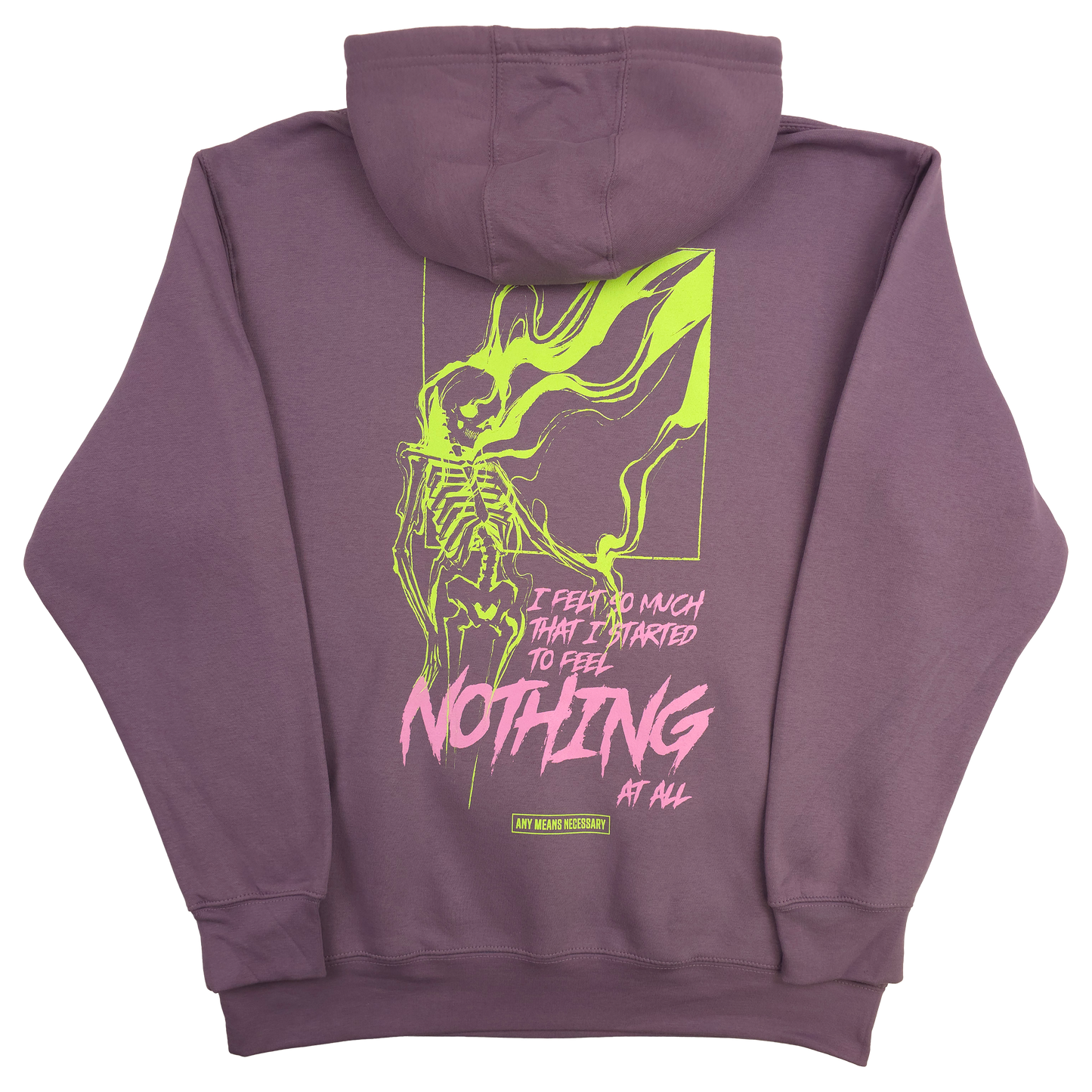 any means necessary shawn coss felt so much pullover hoodie lavender back