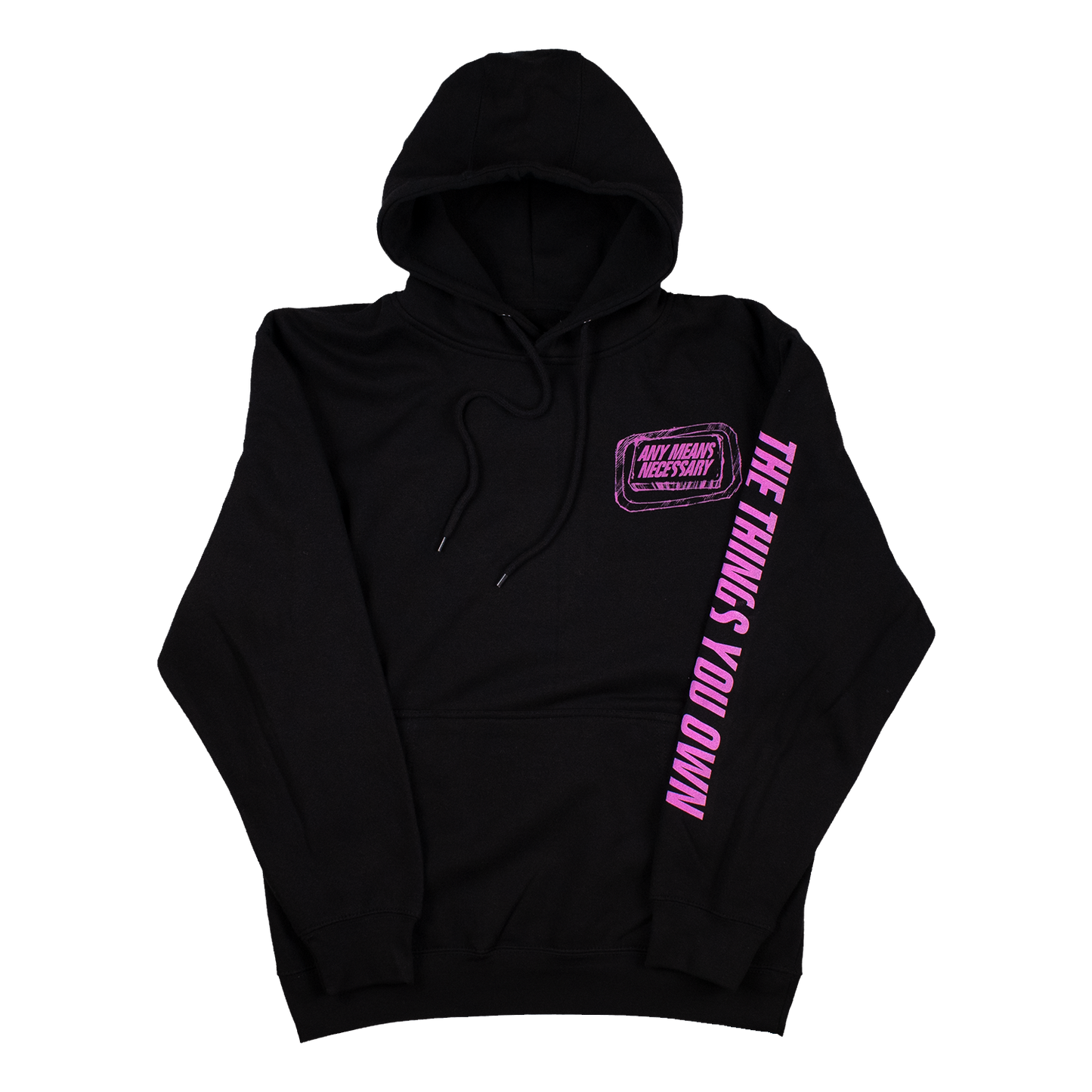 any means necessary shawn coss fight club pullover hoodie black front