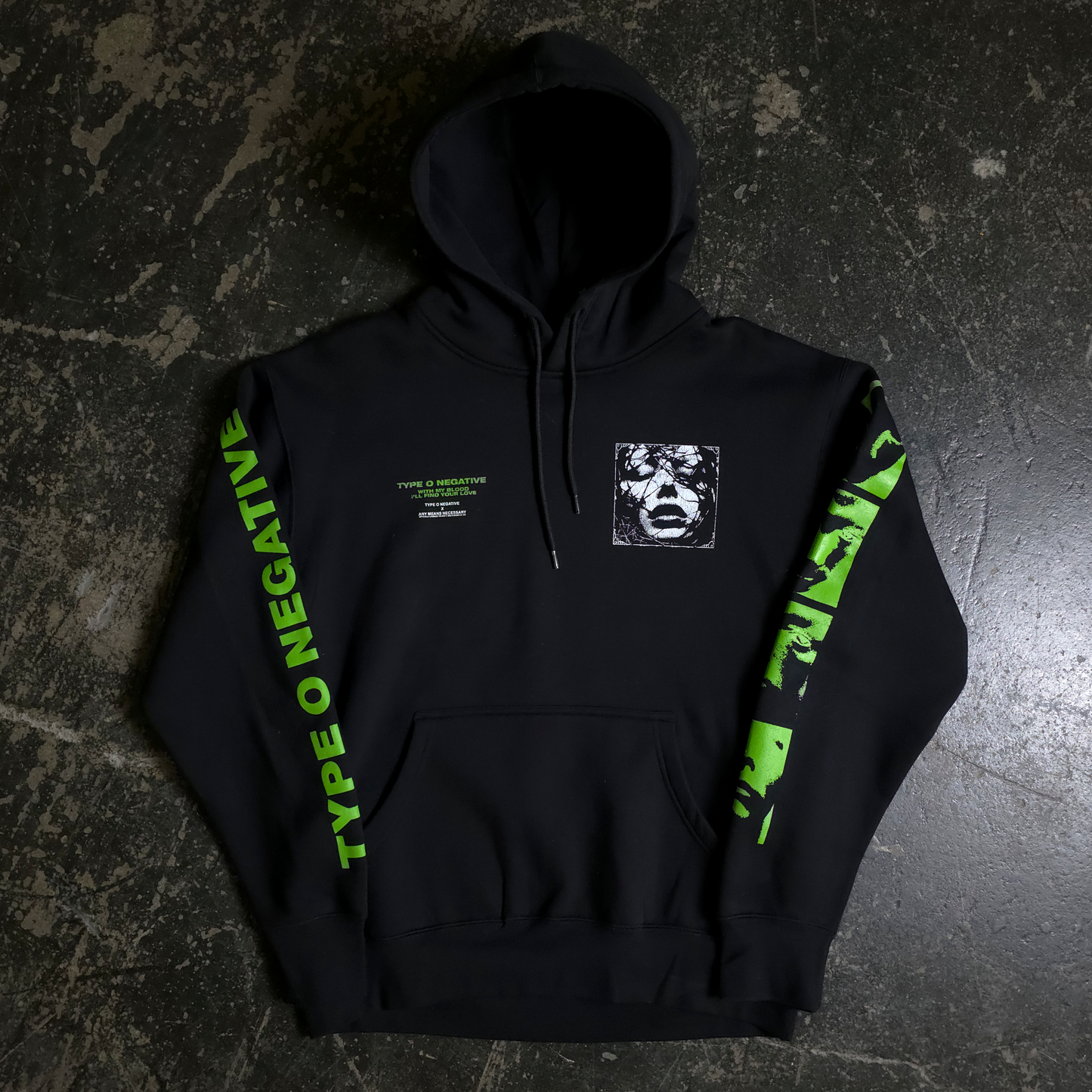 any means necessary shawn coss type o negative find your love zip up hoodie black front