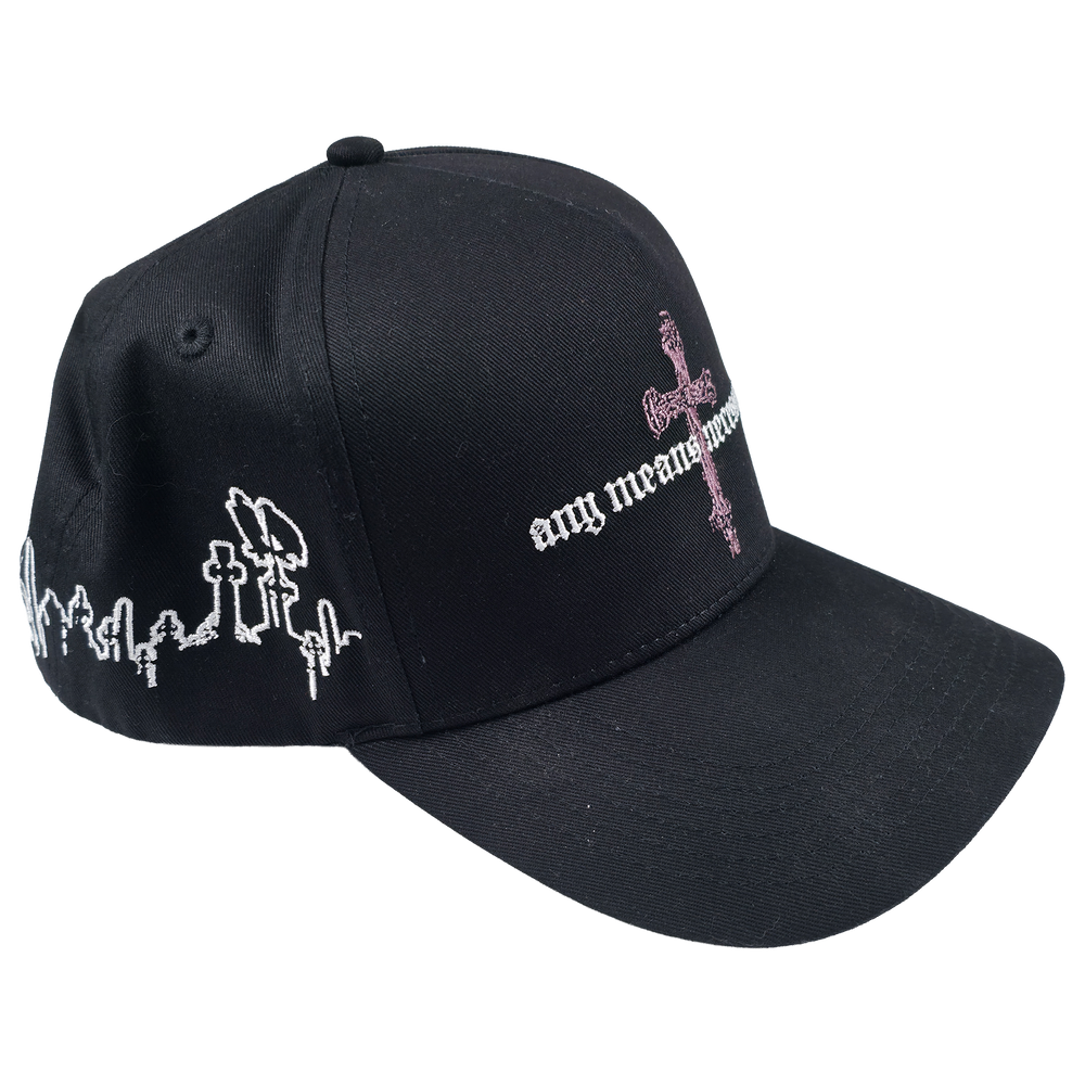 
                      
                        any means necessary shawn coss forsaken snapback hat black front side
                      
                    