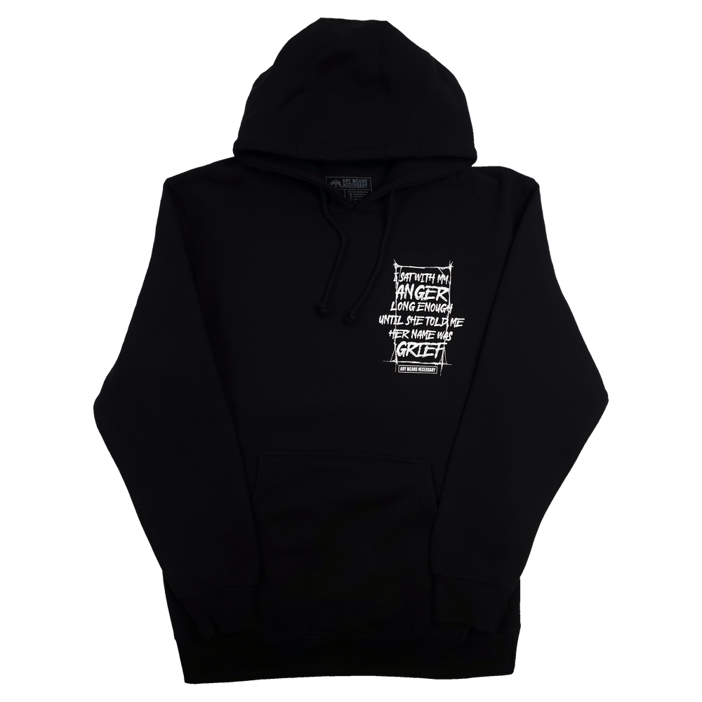 any means necessary shawn coss grief pullover hoodie front