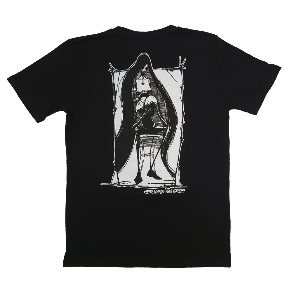 any means necessary shawn coss grief t shirt black back