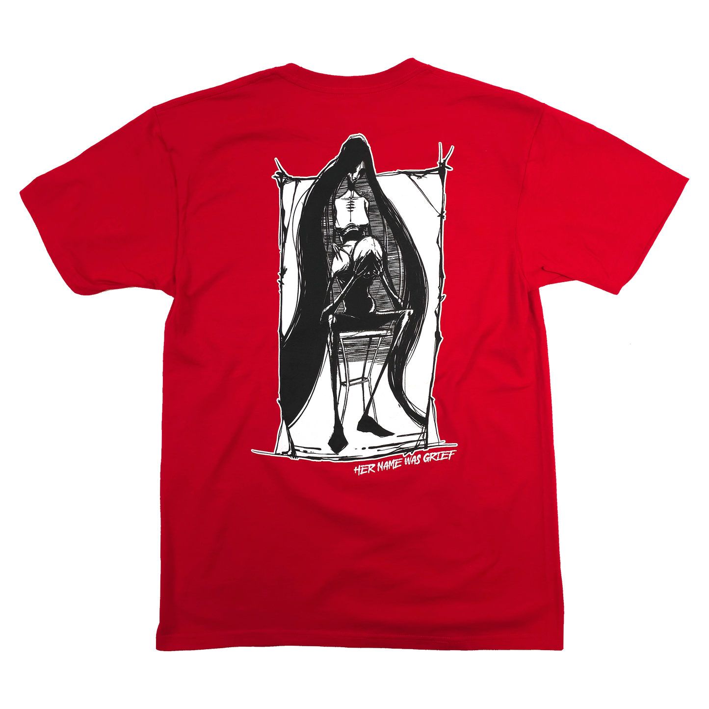 any means necessary shawn coss grief t shirt red back