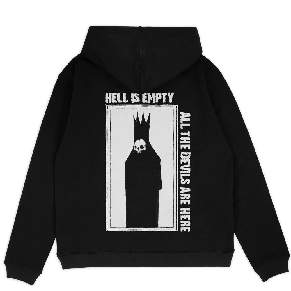 any means necessary shawn coss hell is empty pullover hoodie black back