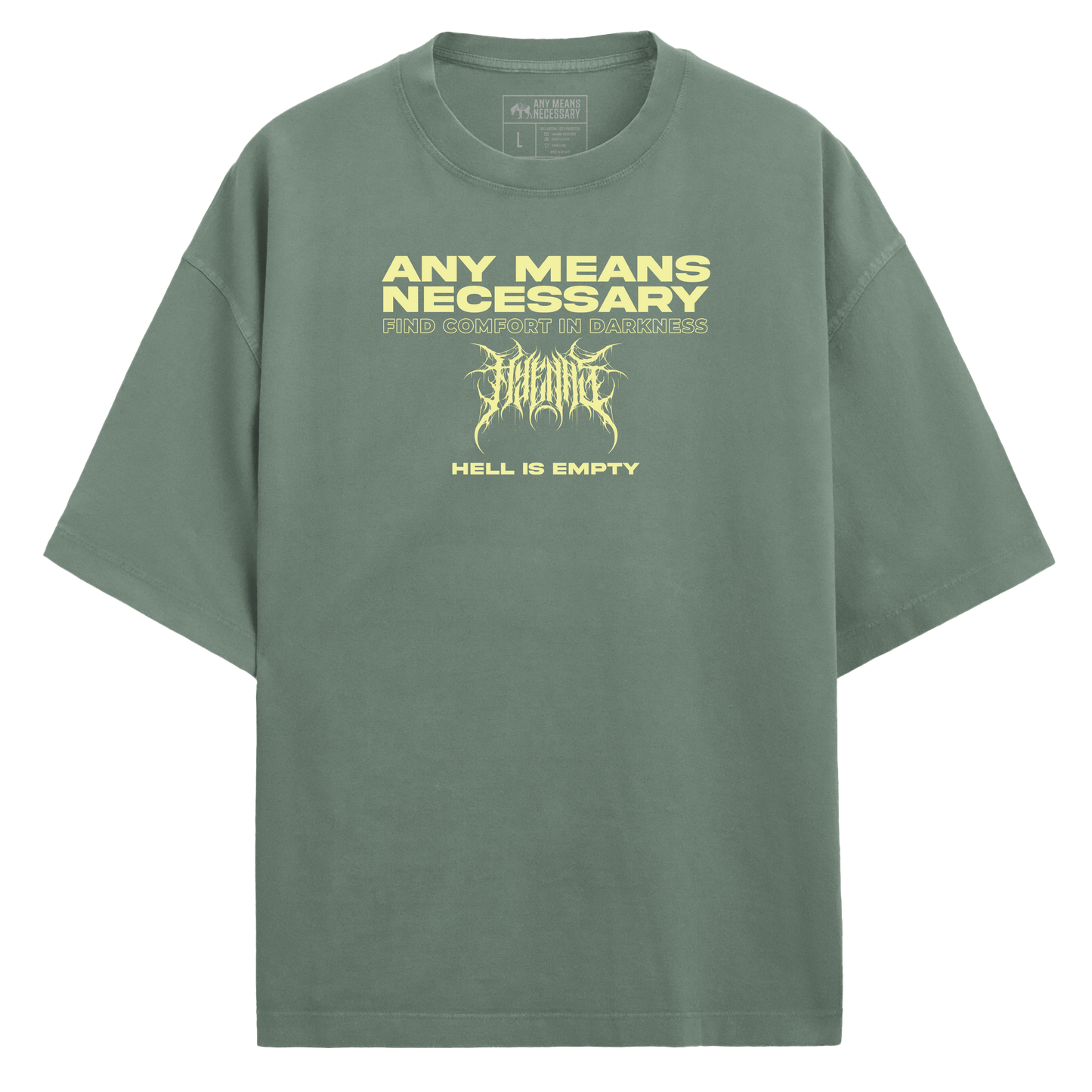 any means necessary shawn coss hell is empty shirt sage front