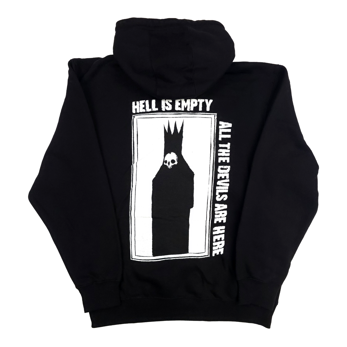 any means necessary shawn coss hell is empty pullover hoodie black back