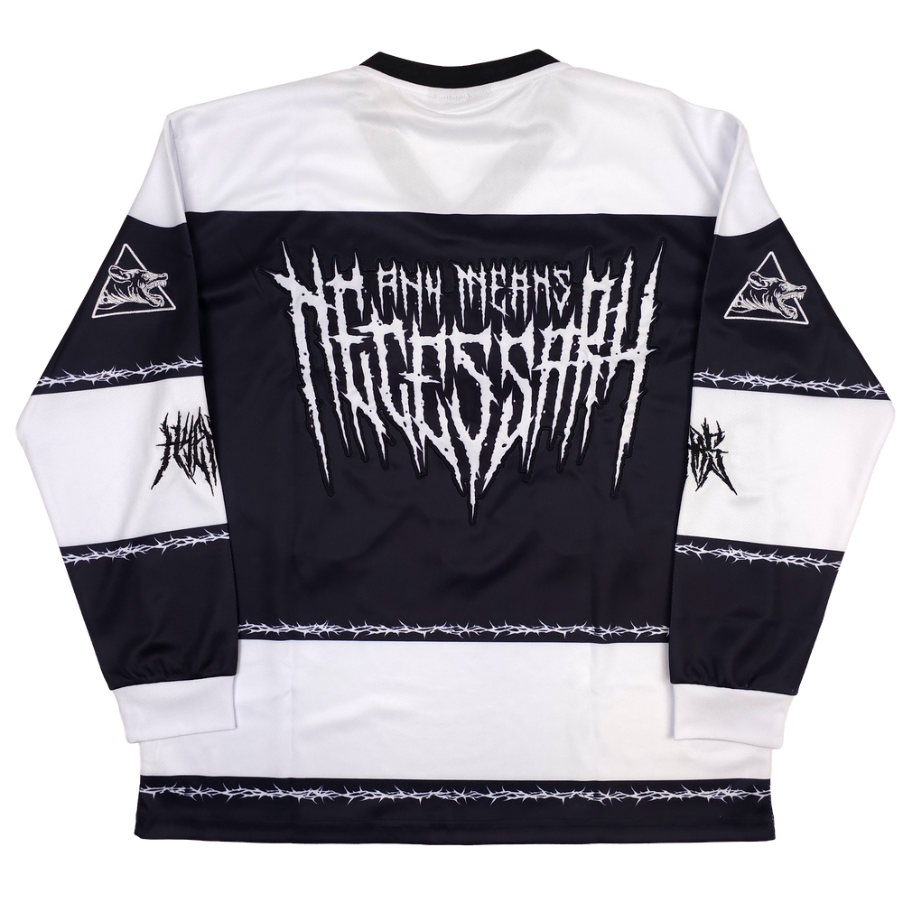 any means necessary shawn coss goon squad hockey jersey back