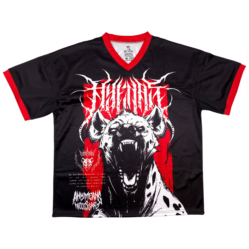 any means necessary shawn coss hyenas war cry jersey front