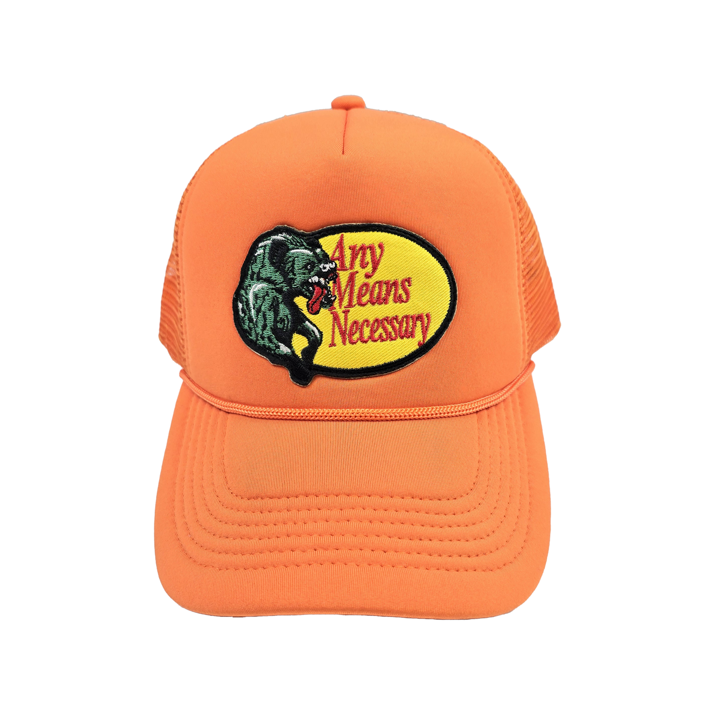 any means necessary shawn coss hyena pro bass pro mesh foam trucker hat orange front