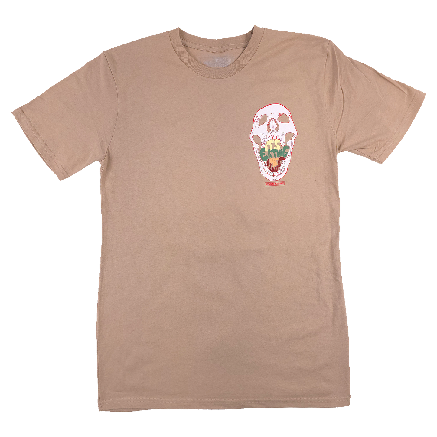 any means necessary shawn coss eating me alive t shirt mushroom front