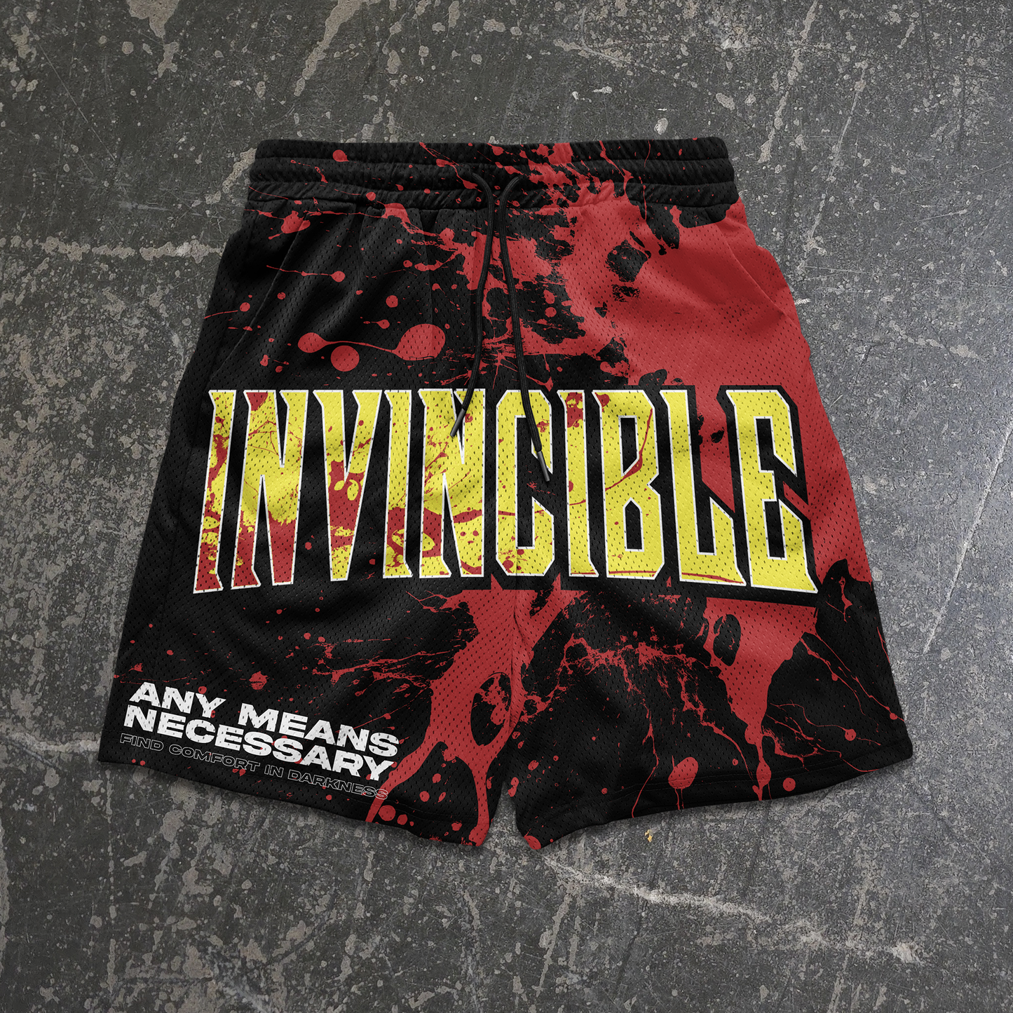 Invincible Splatter Mesh Shorts
