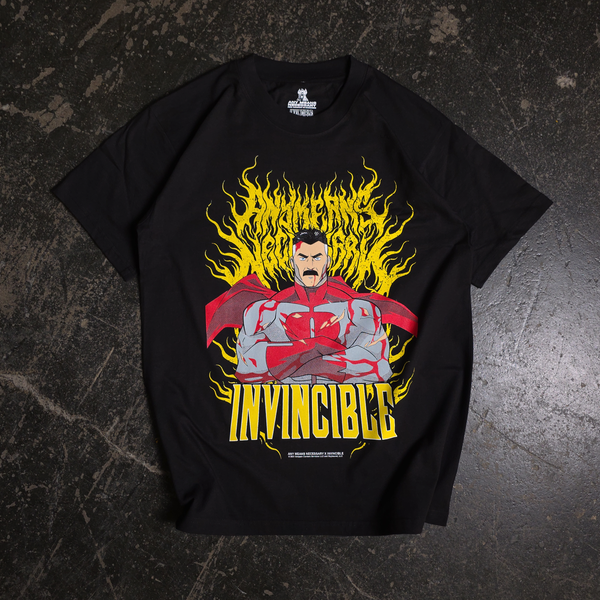ALD1 MD ファンコン Tシャツ アンシン Invincible_OmniMan_Blk_T_Front