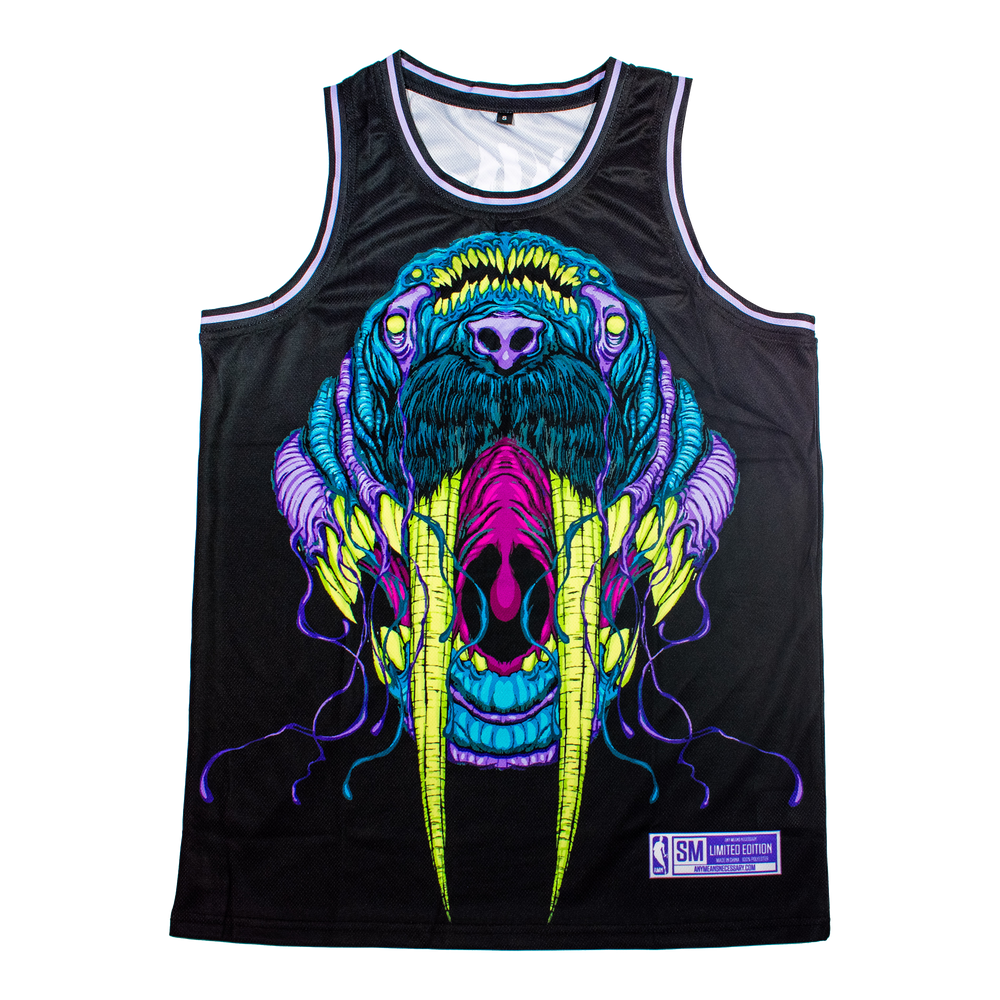 any means necessary shawn coss walrus basketball jersey front