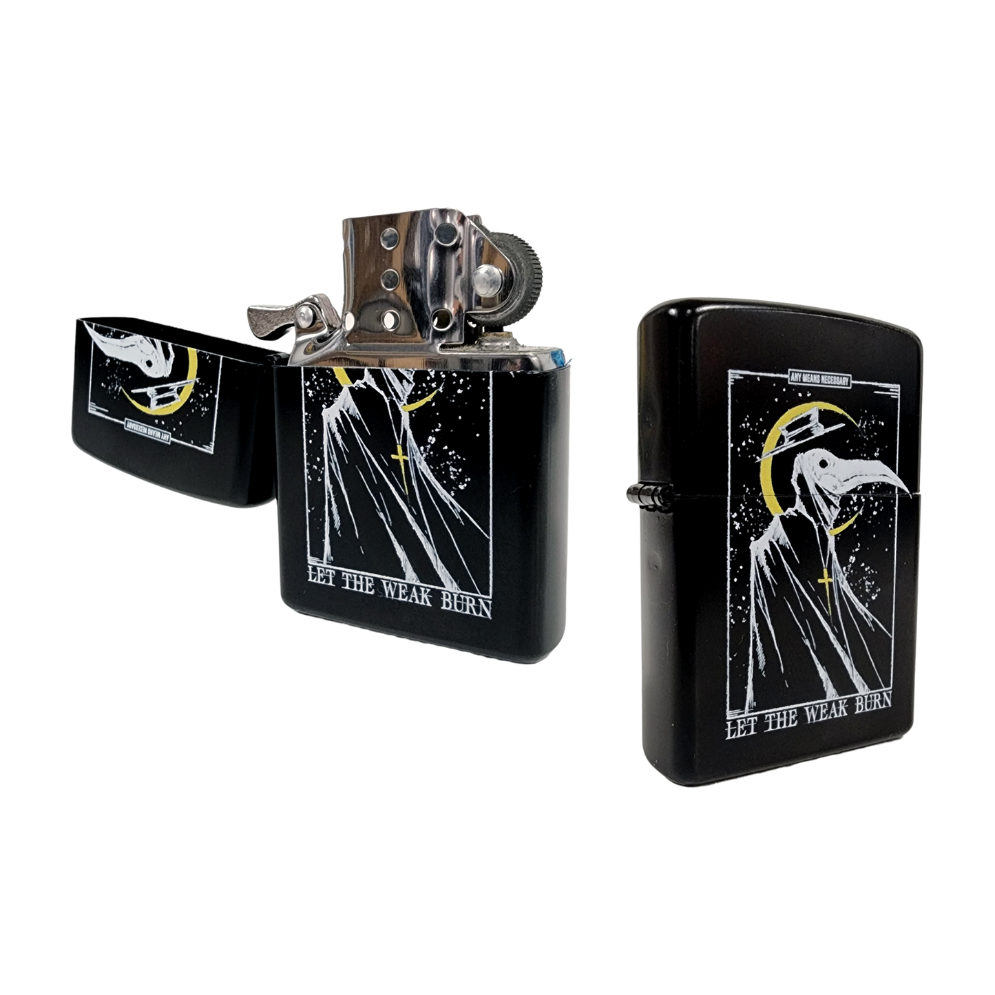 any means necessary shawn coss let the weak burn plague doctor zippo style lighter