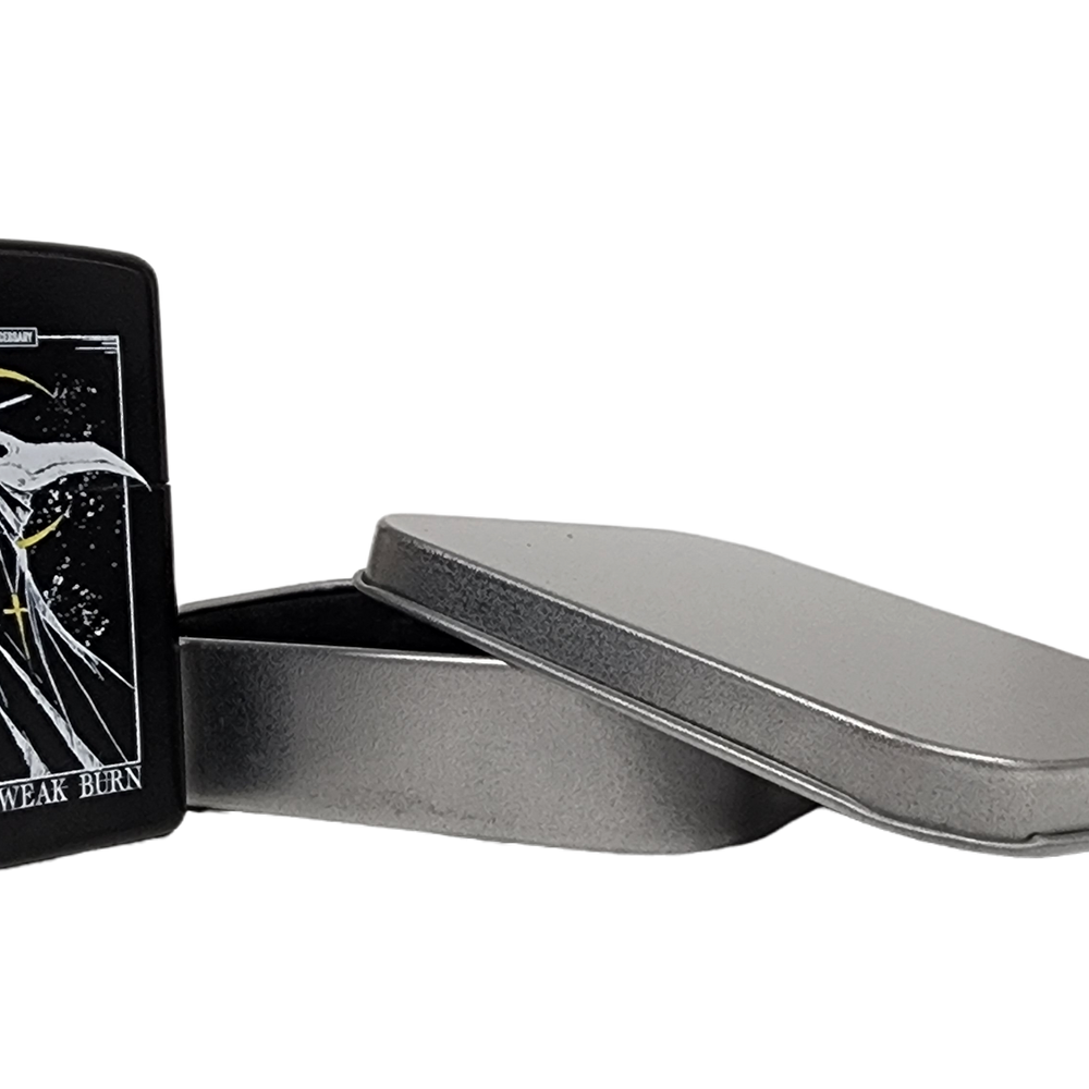 any means necessary shawn coss let the weak burn plague doctor zippo style lighter up close 