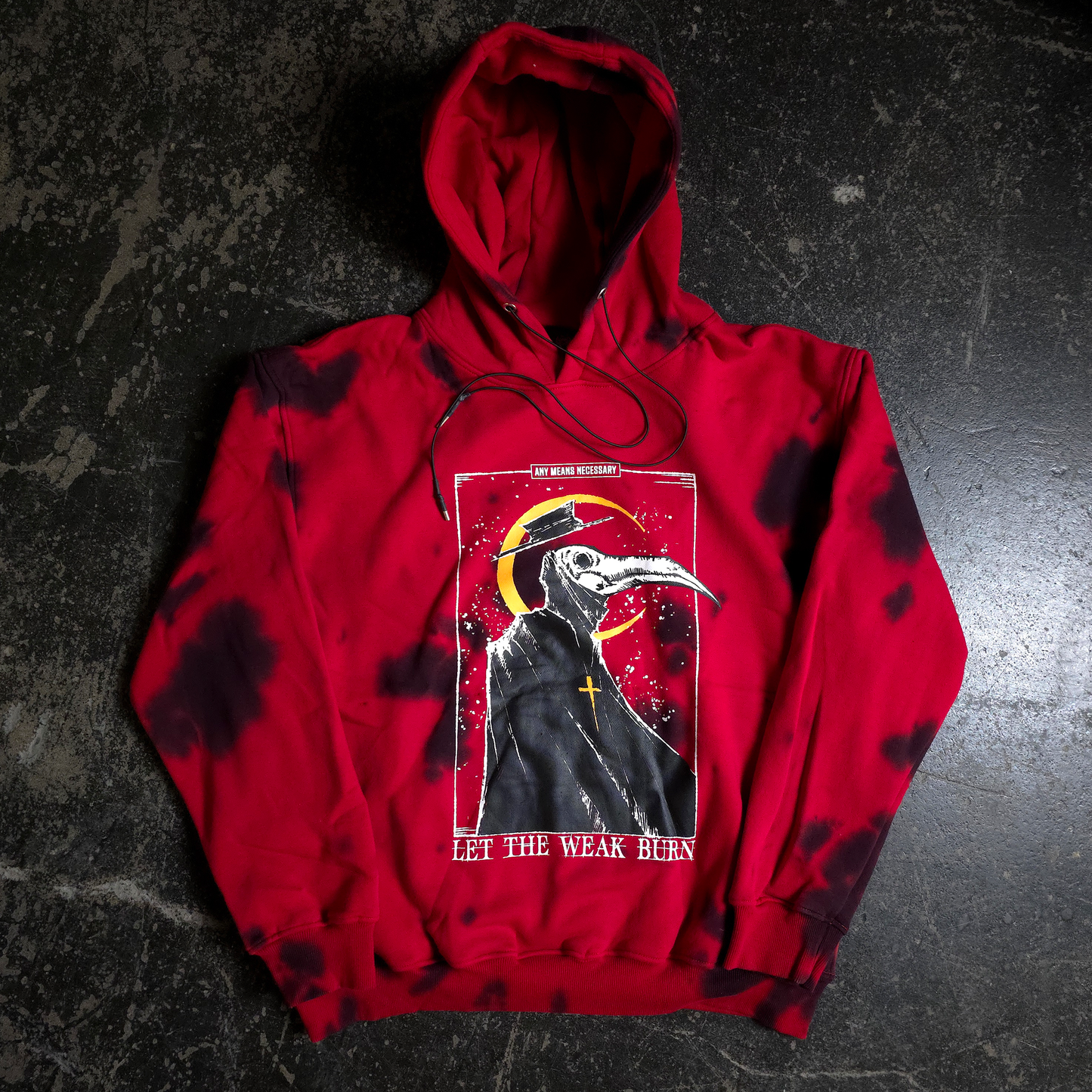 Let the weak burn tie dye hoodie