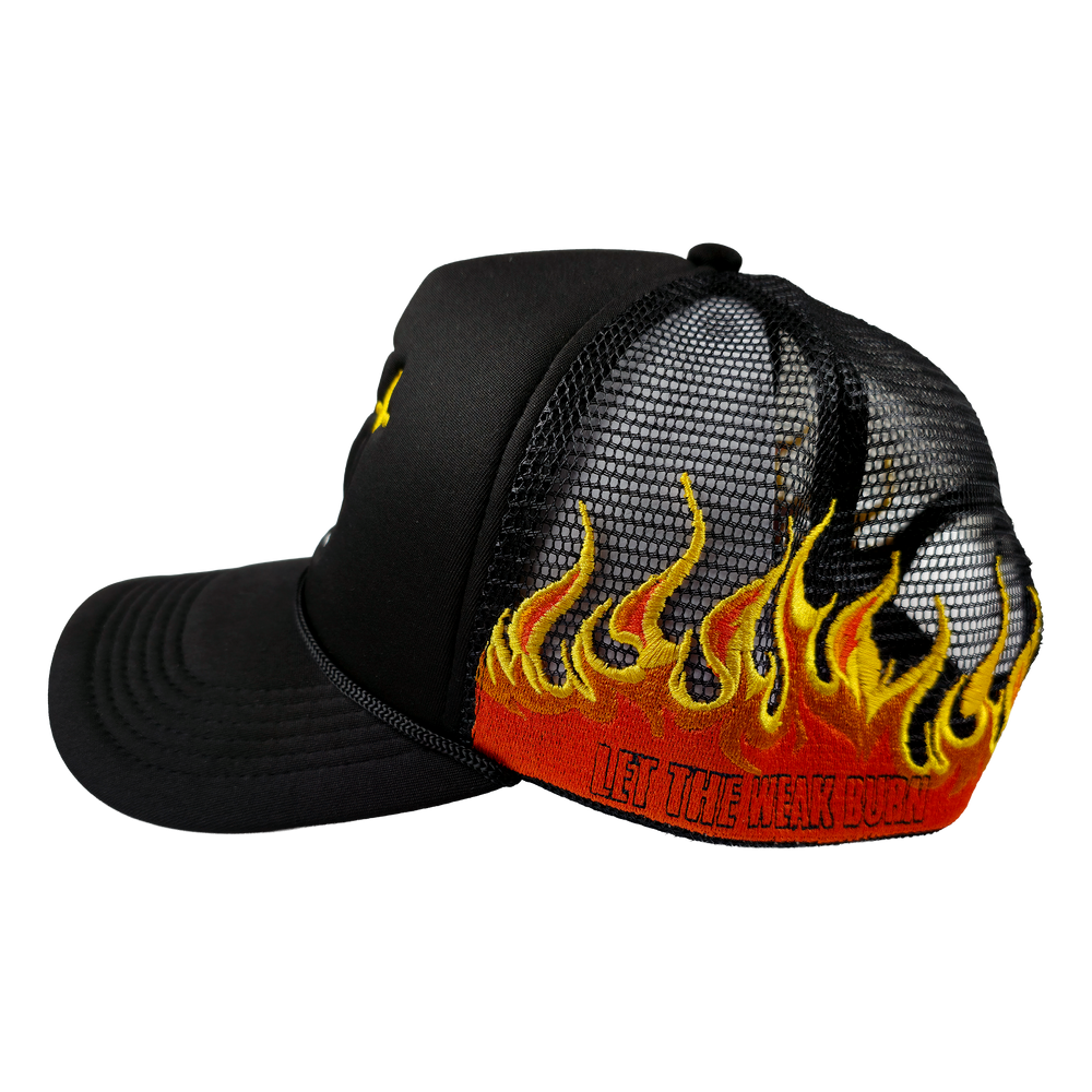 
                      
                        any means necessary shawn coss let the weak burn hat black full side
                      
                    