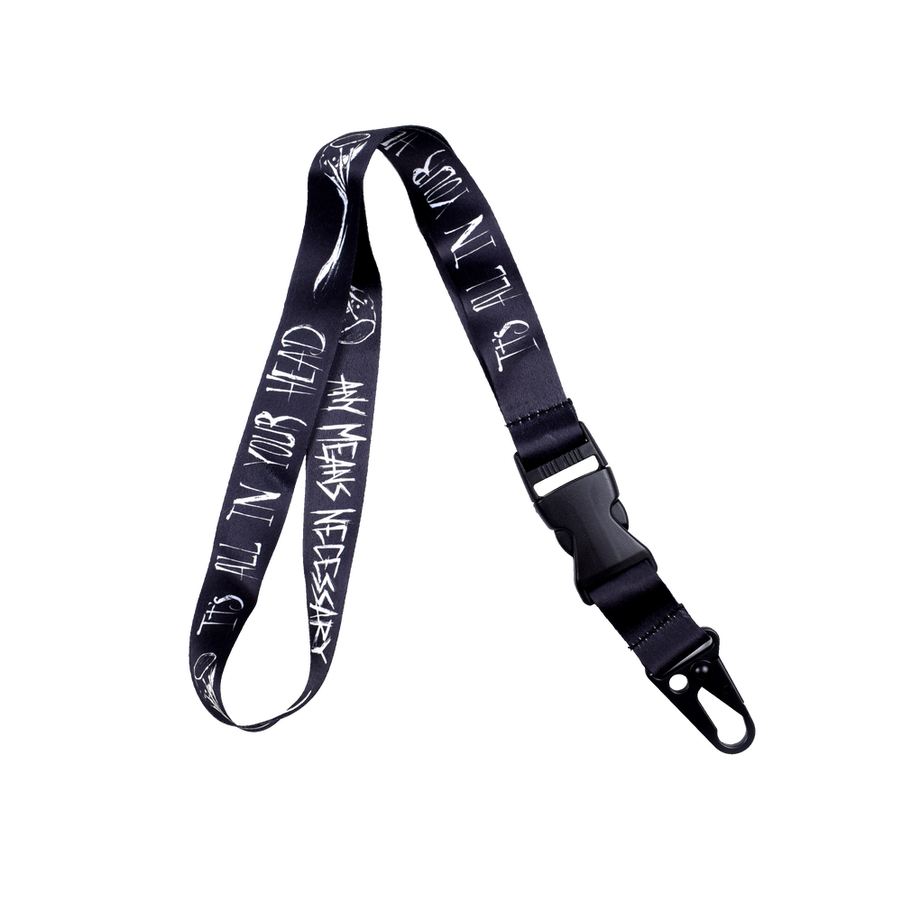 any means necessary poster shawn coss it's all in your head lanyard black