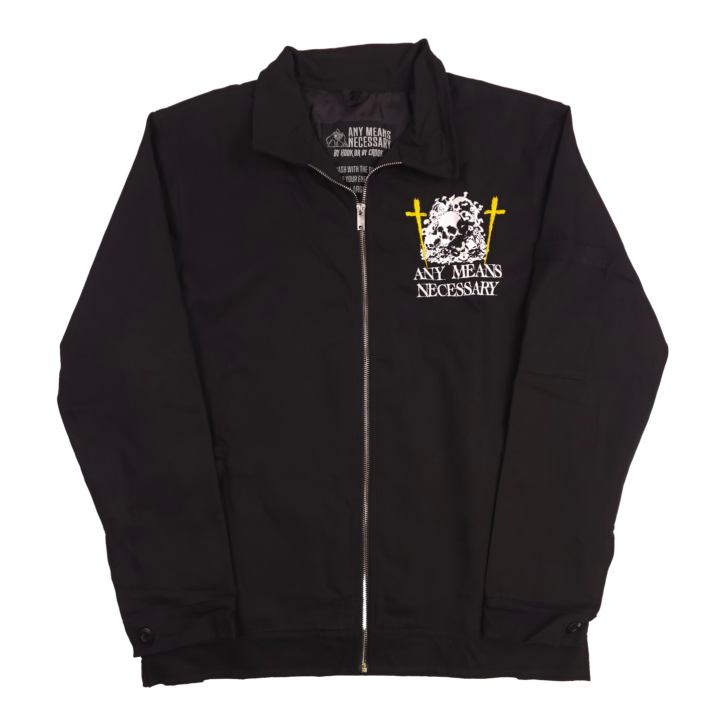 any means necessary shawn coss let the weak burn mechanics jacket back front