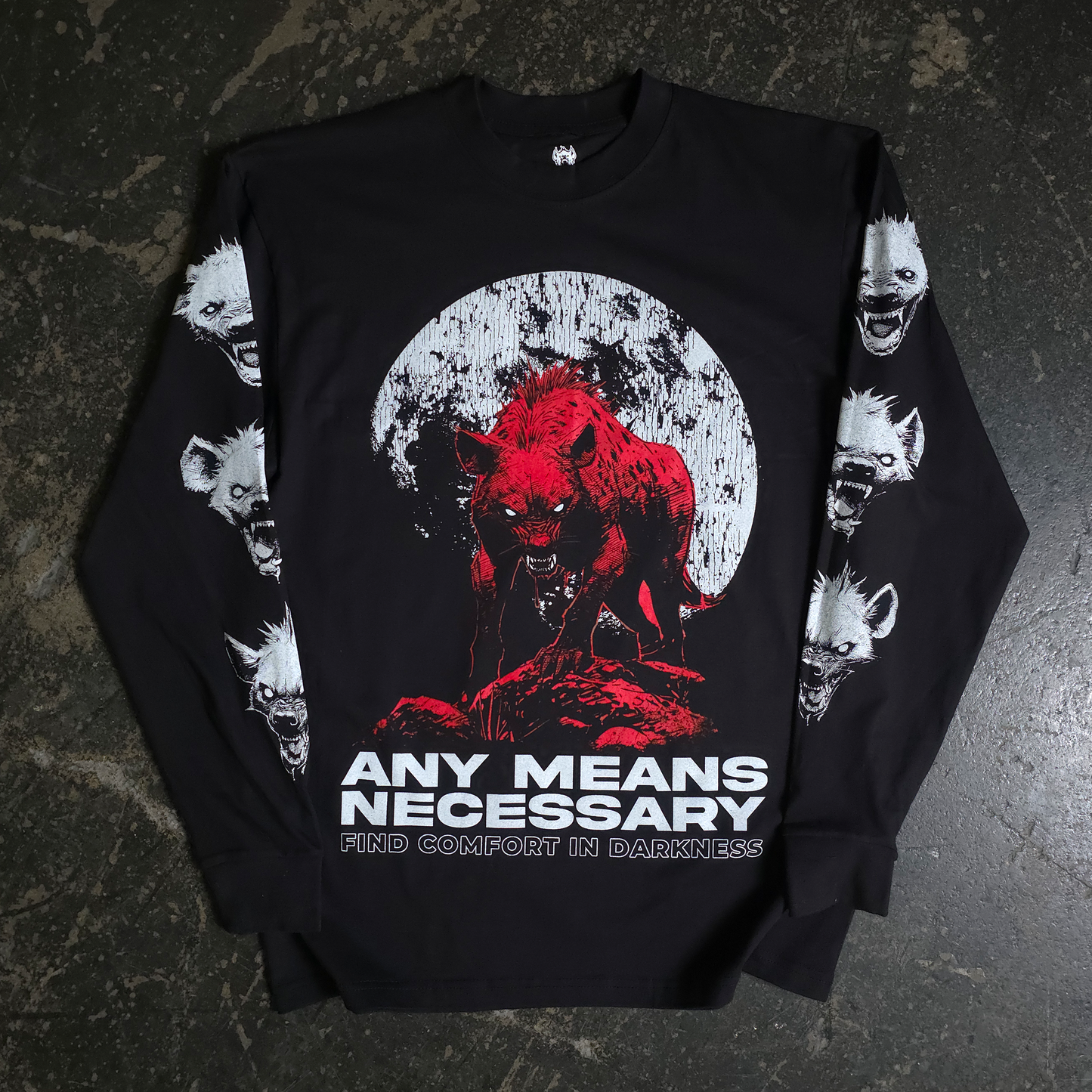 any means necessary shawn coss let us prey long sleeve t shirt black front