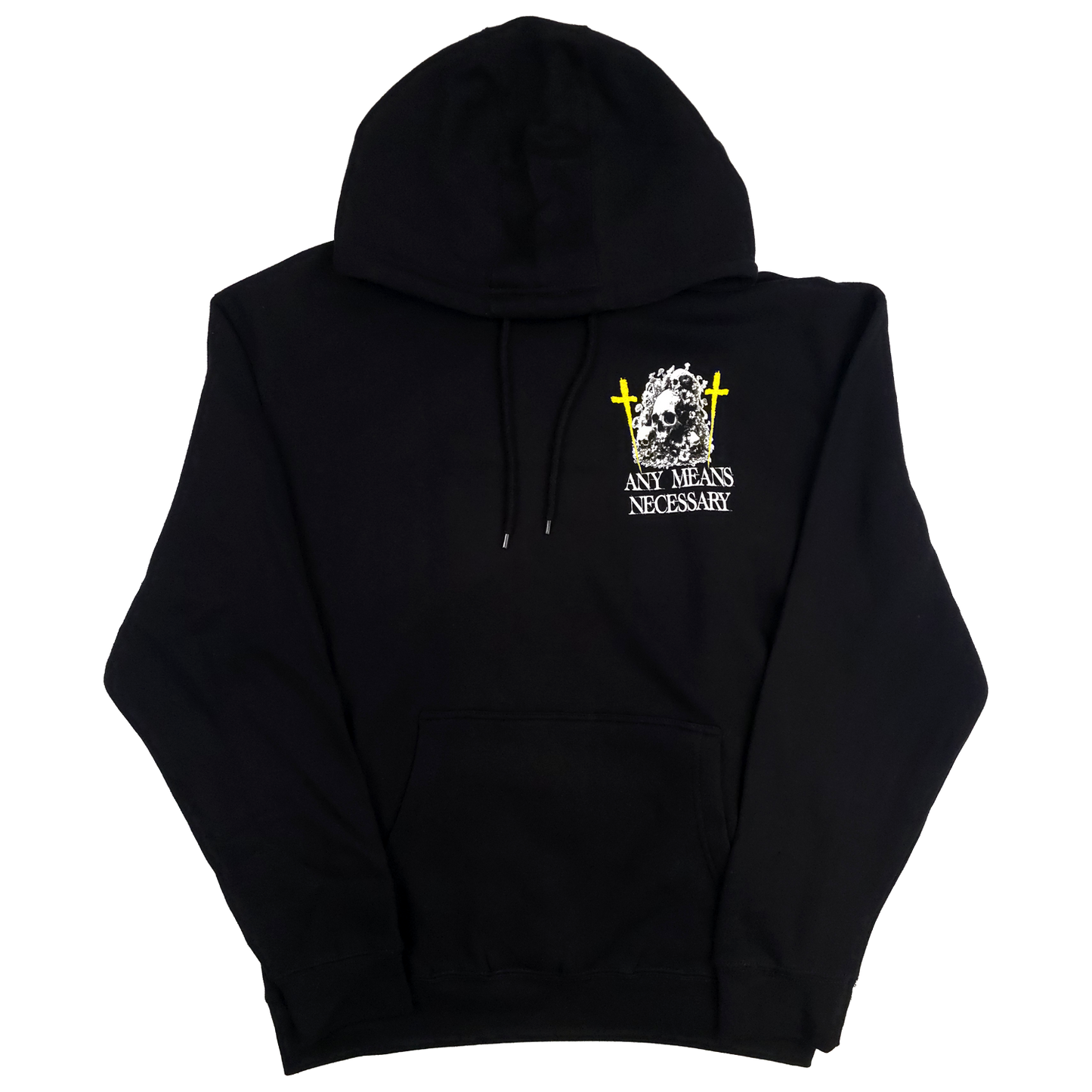 any means necessary shawn coss let the weak burn plague doctor pullover hoodie black back