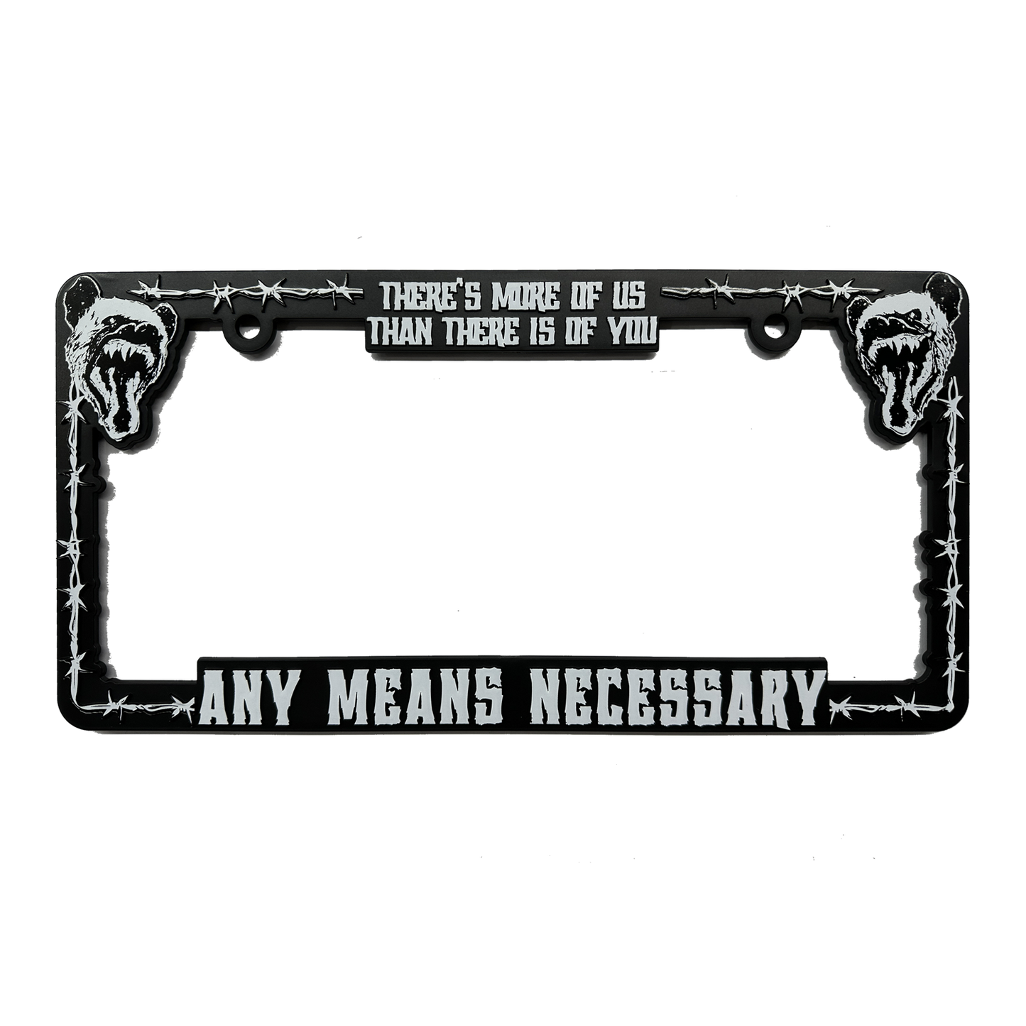 any means necessary shawn coss more of us license plate holder 