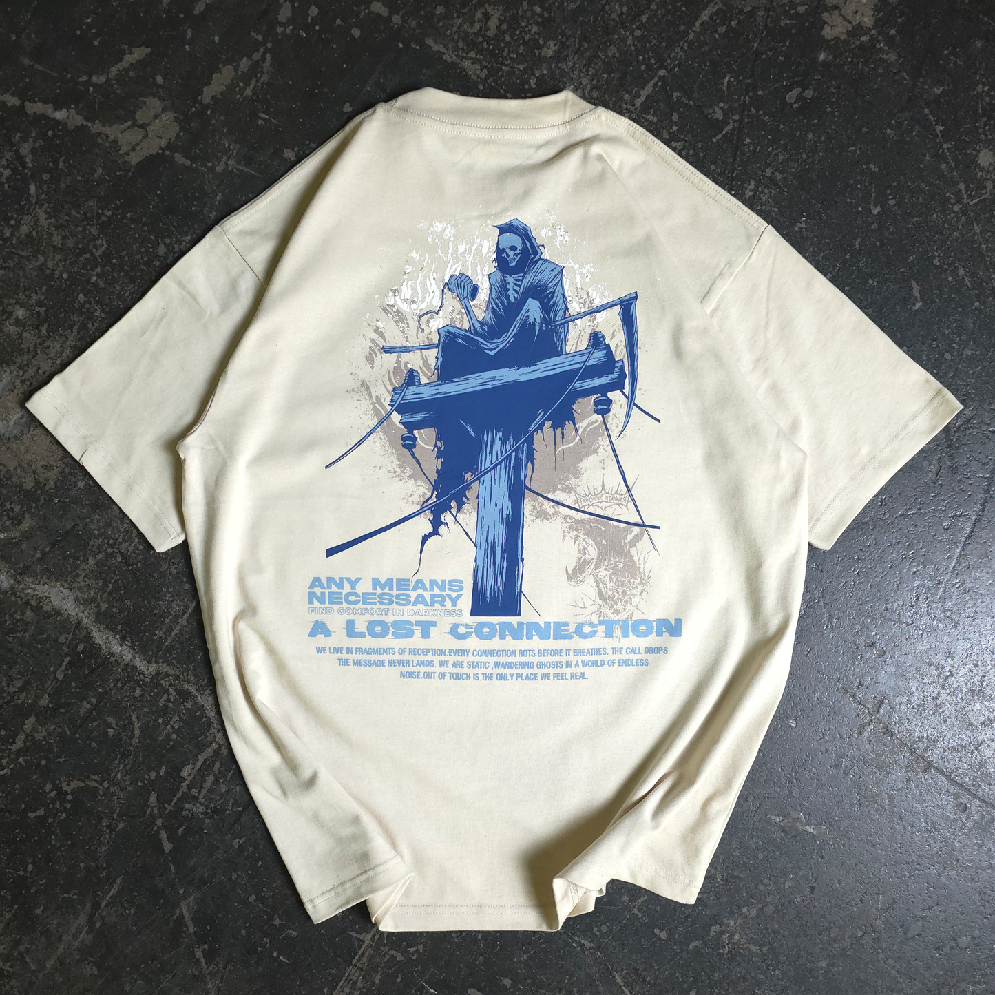 any means necessary shawn coss lost connection t shirt bone back