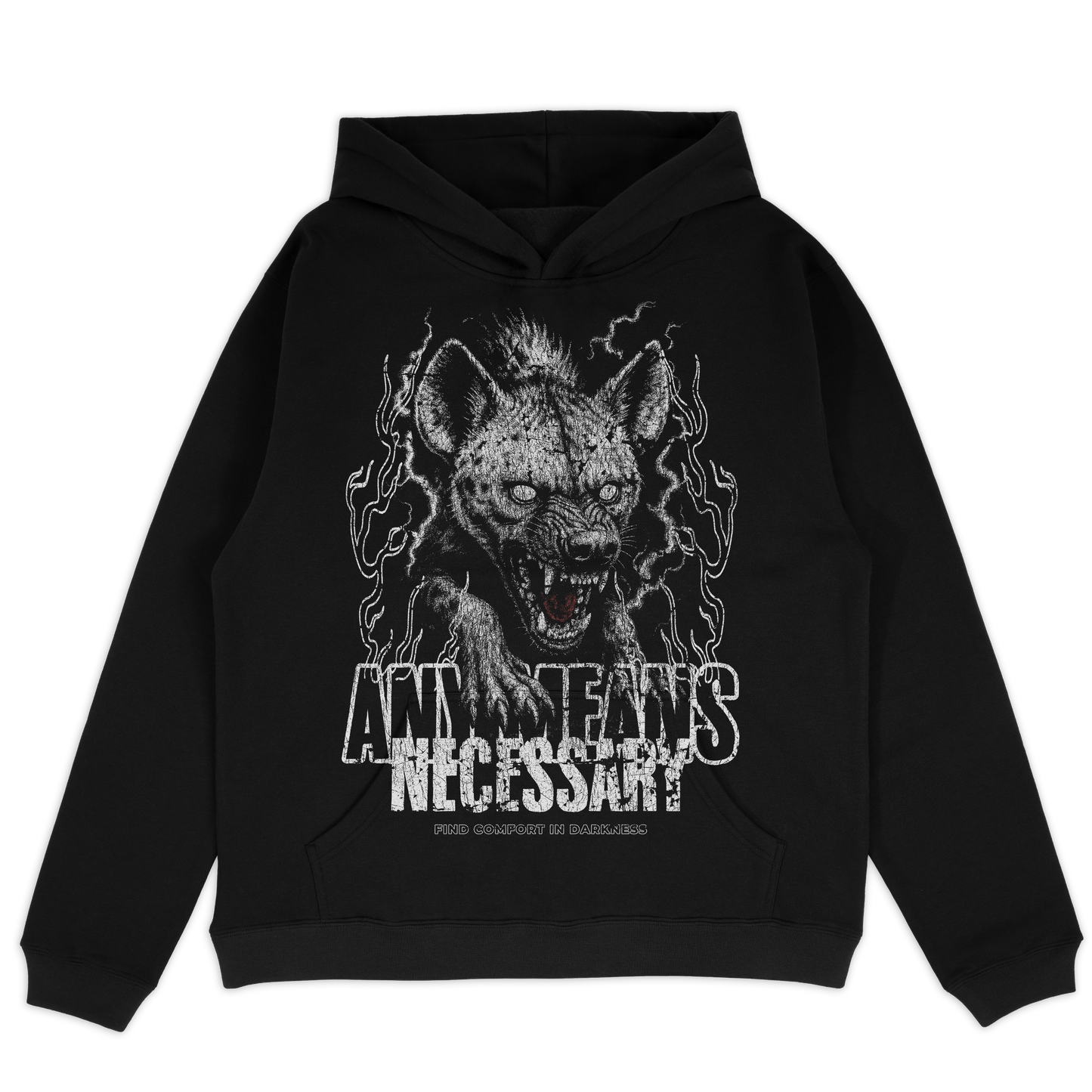 any means necessary shawn coss lurker hyena pullover hoodie black