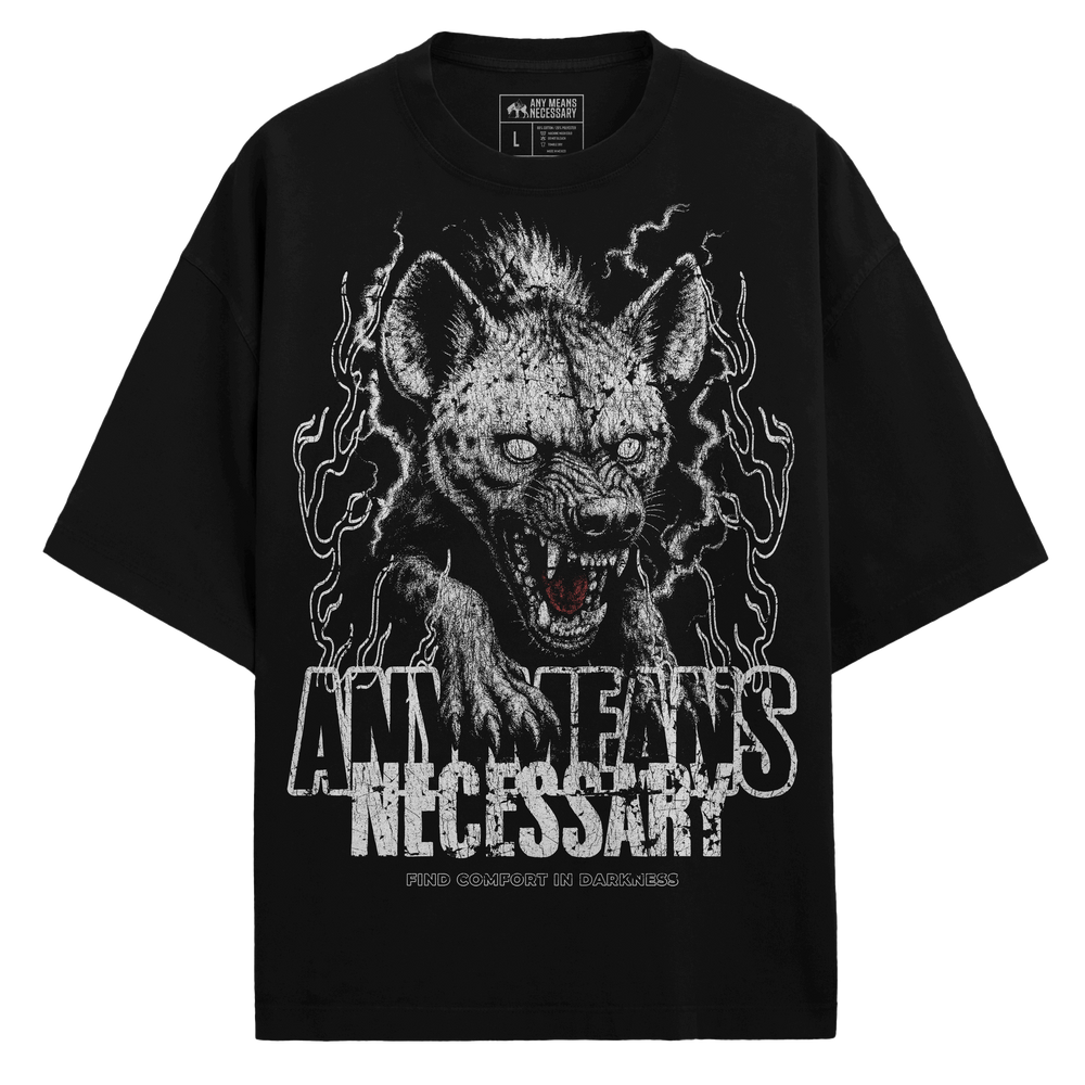 any means necessary shawn coss lurker hyena t shirt black 