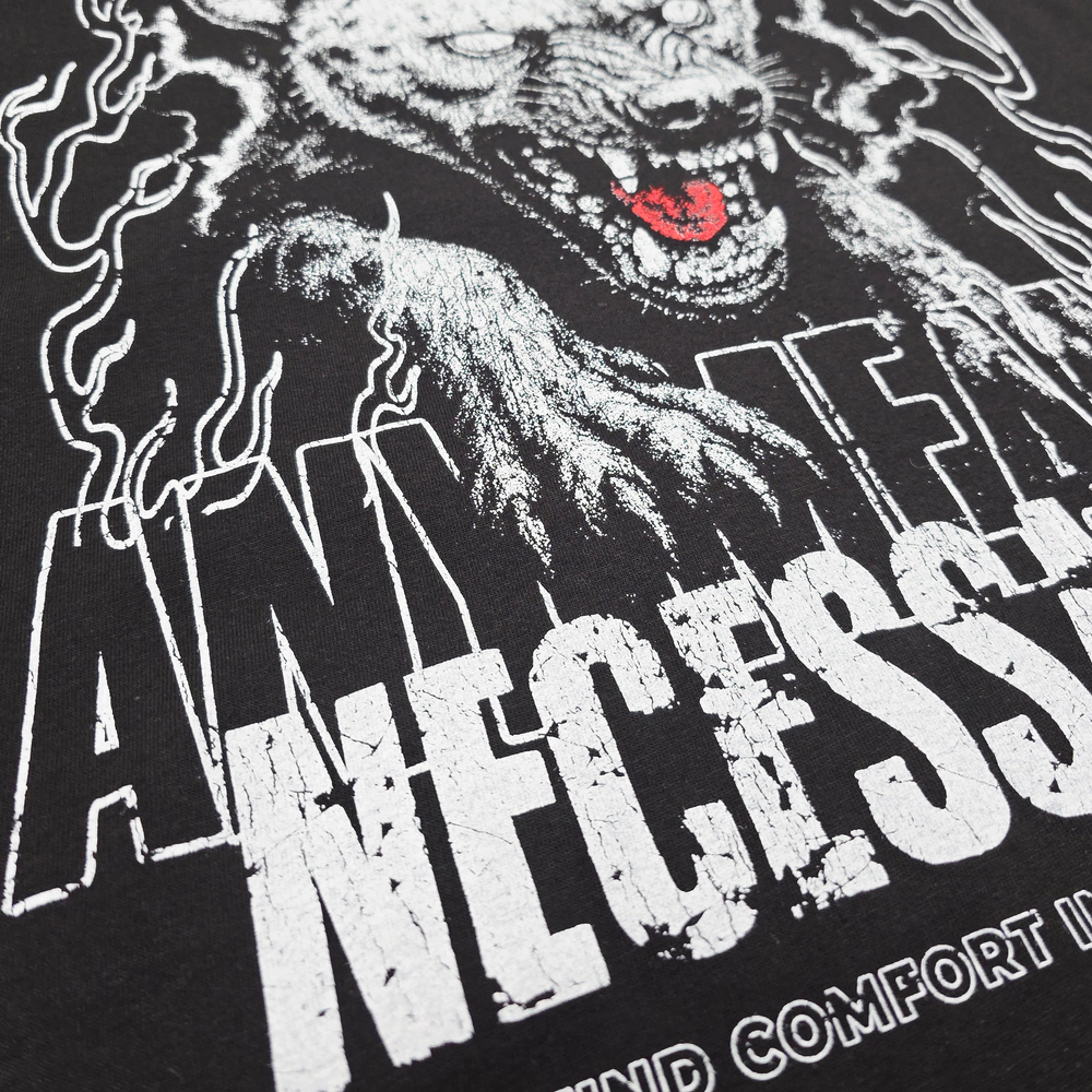 
                      
                        any means necessary shawn coss lurker hyena t shirt black up close front
                      
                    
