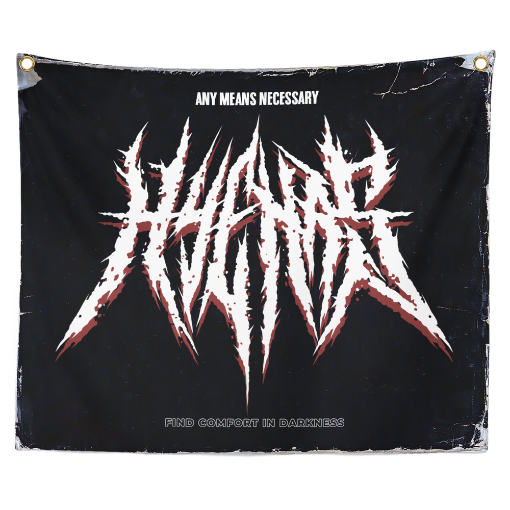 any means necessary shawn coss metal hyenas tapestry banner flag