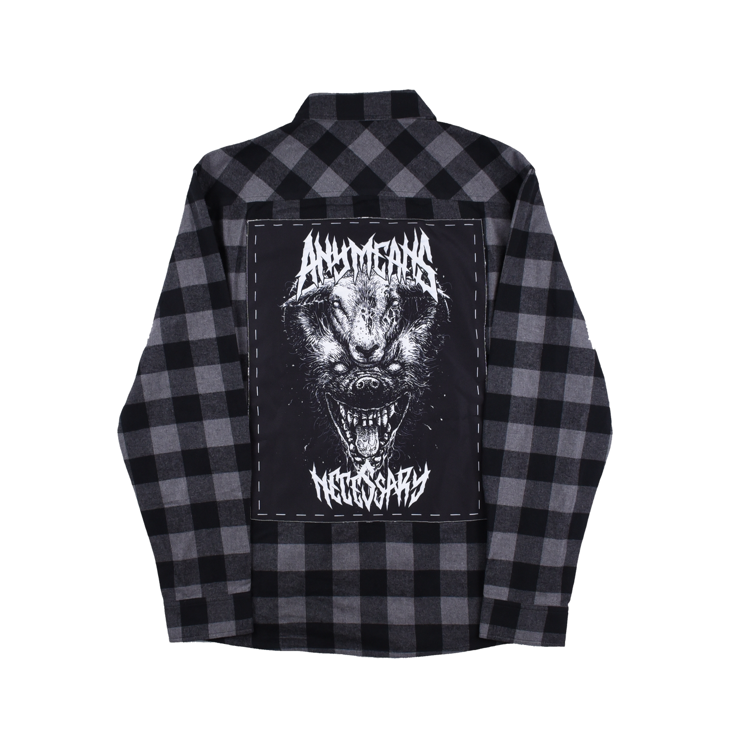 
                  
                    any means necessary shawn coss more of us flannel black and grey back
                  
                