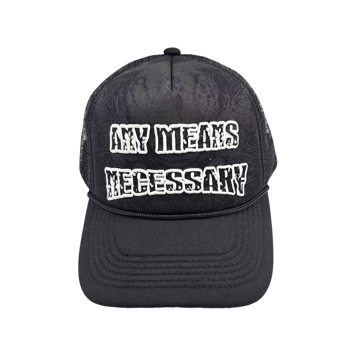 any means necessary shawn coss savage mesh foam trucker hat black FRONT