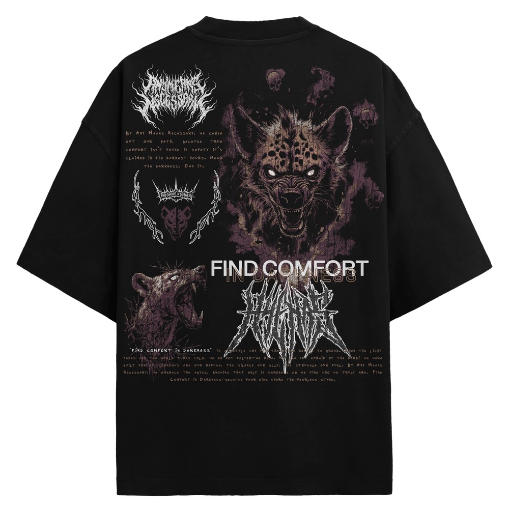 any means necessary shawn coss mantra hyena t shirt black back
