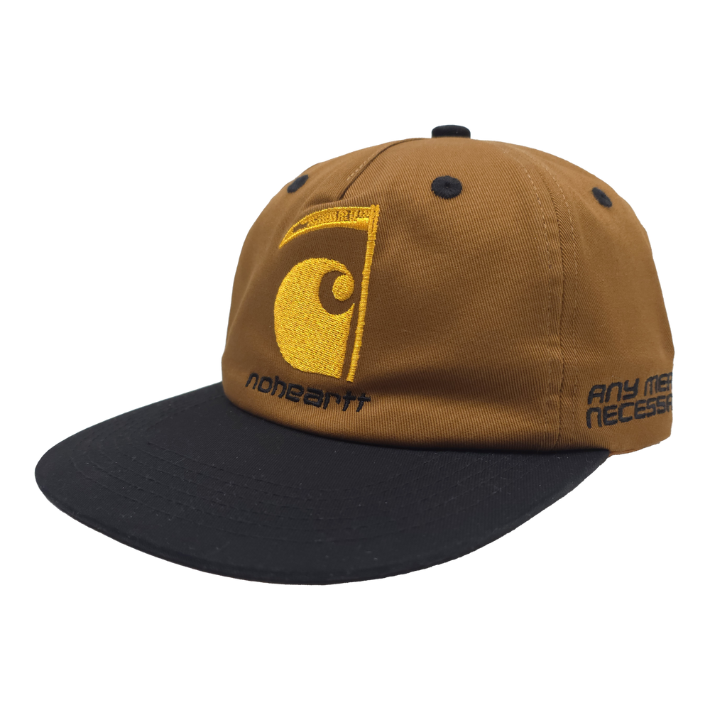 
                      
                        any means necessary shawn coss no heartt carhartt strapback hat brown front
                      
                    