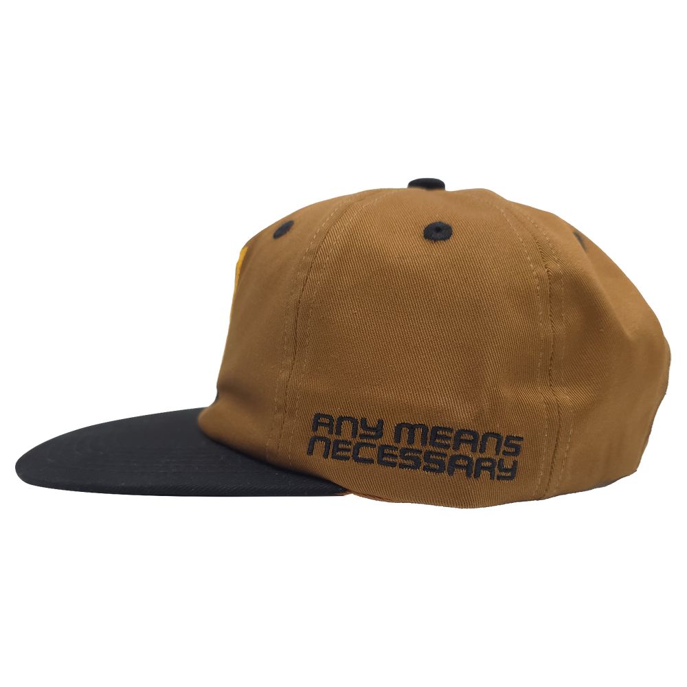 
                      
                        any means necessary shawn coss no heartt carhartt strapback hat brown side 
                      
                    