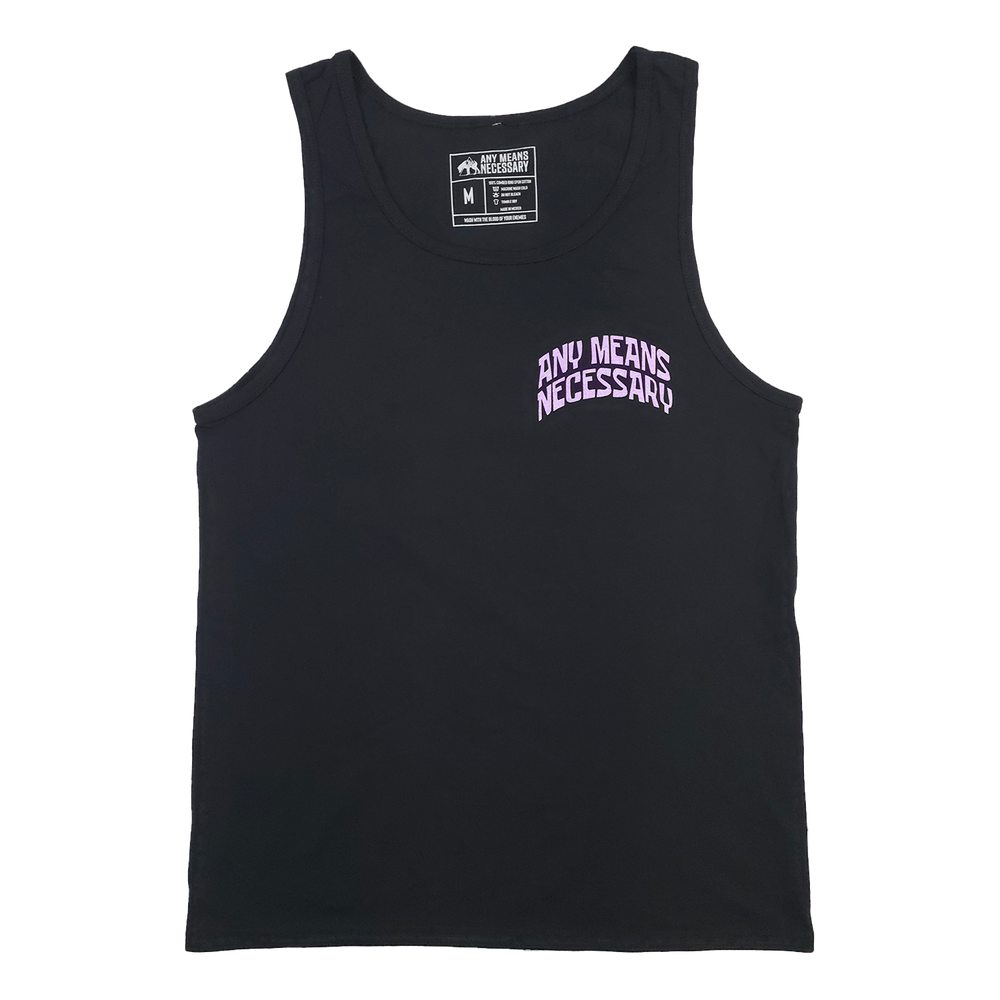 any means necessary shawn coss patrick spongebob squarepants tank top black front