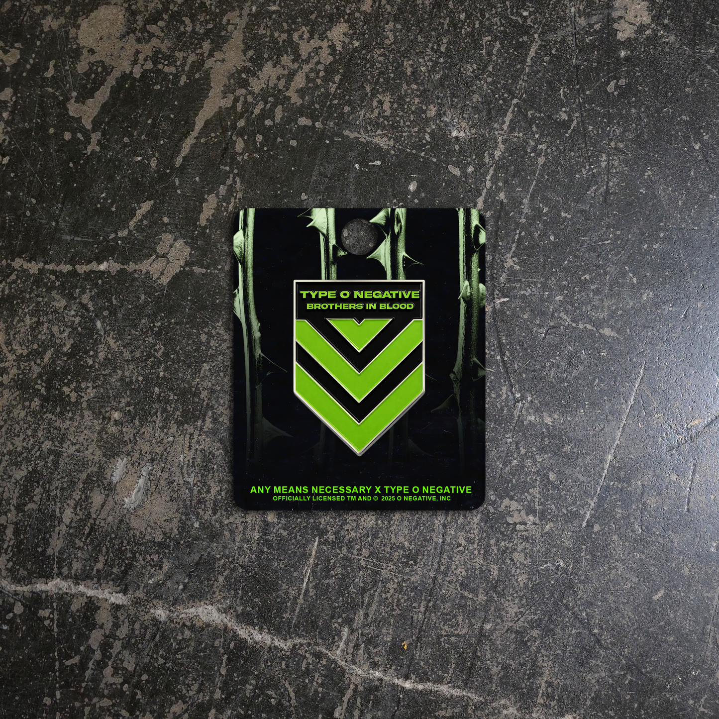 Type O Negative brothers in blood enamel pin