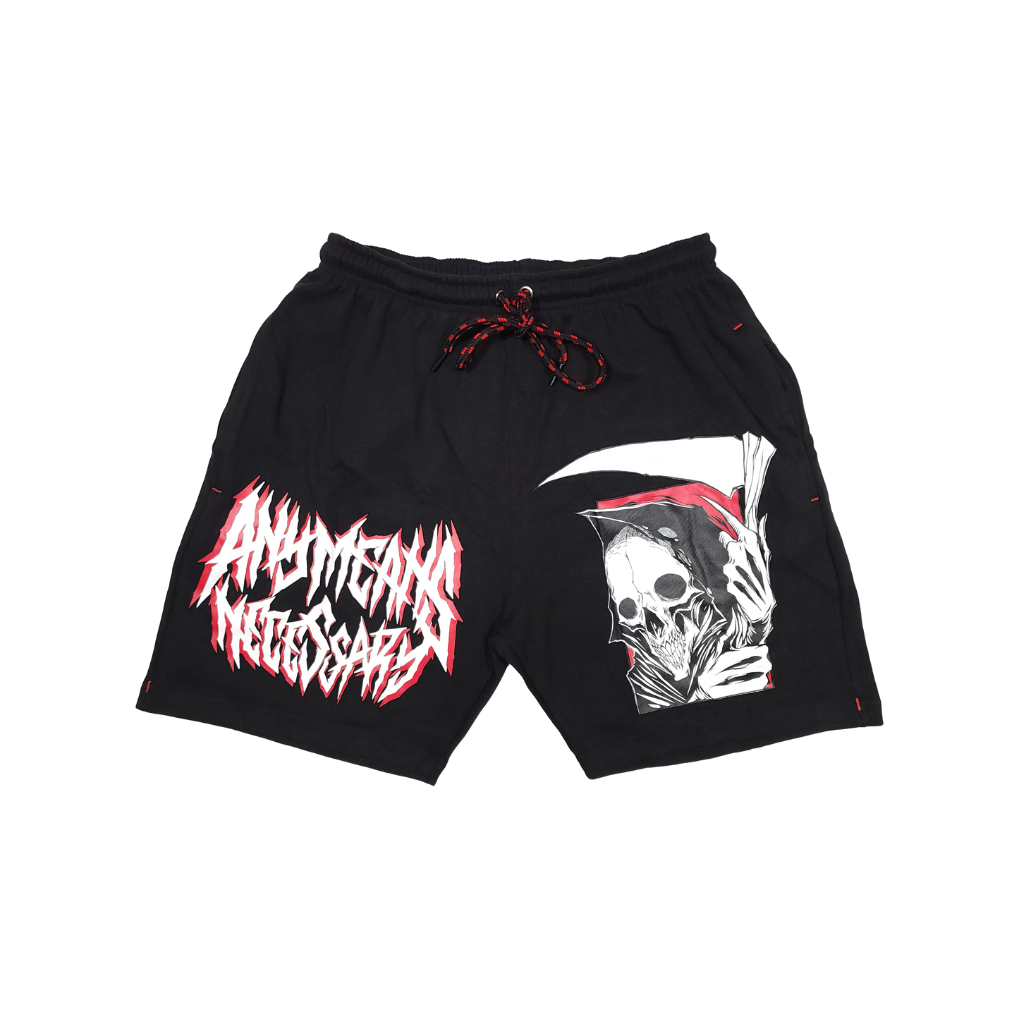 any means necessary shawn coss reaper shorts black
