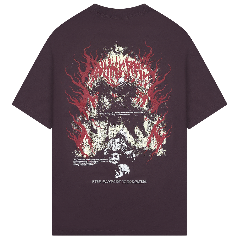 any means necessary shawn coss reclaimer t shirt wine back